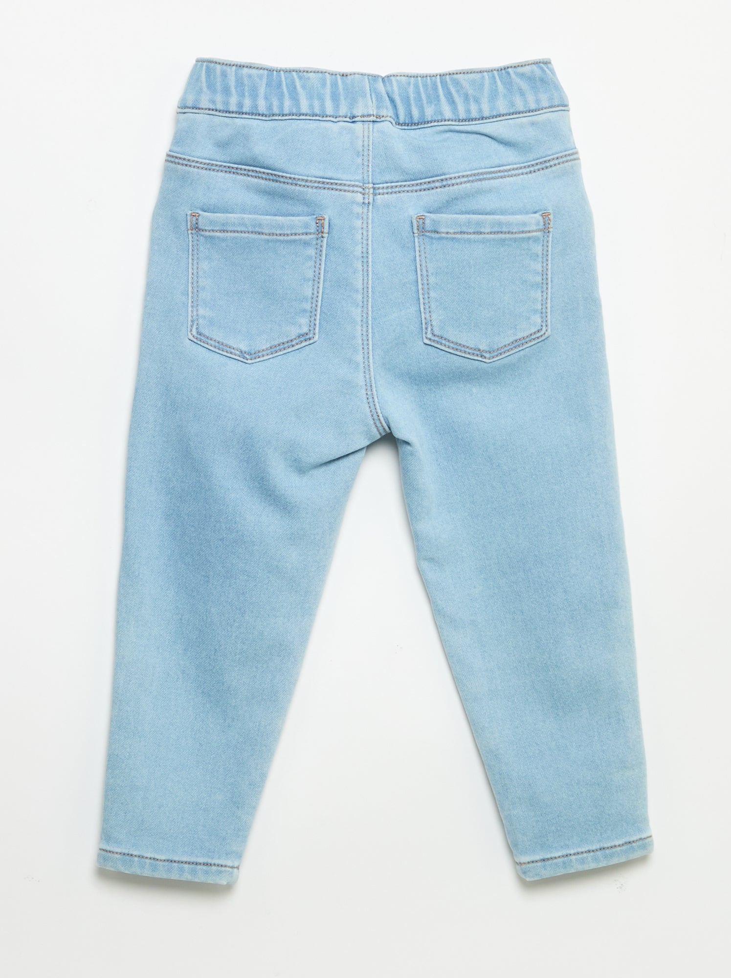 Pantalon denim avec revers à la base - Bleu