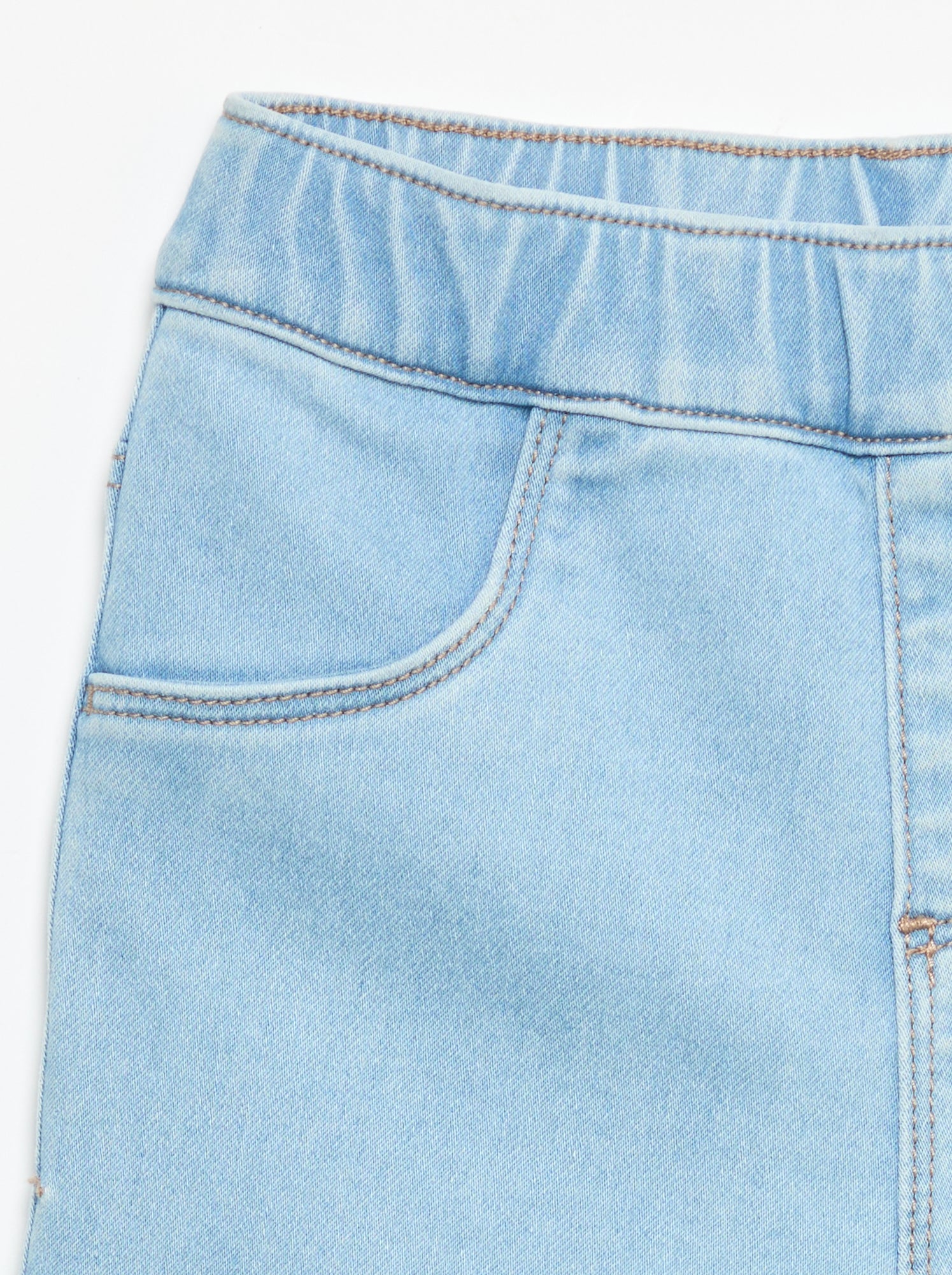 Pantalon denim avec revers à la base - Bleu