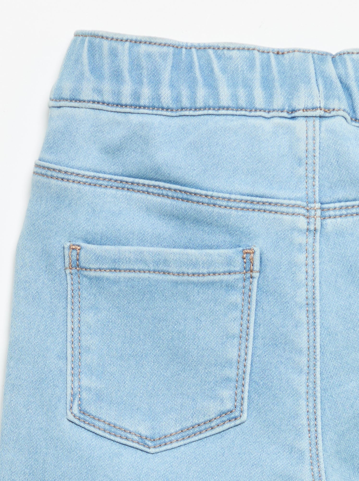 Pantalon denim avec revers à la base - Bleu