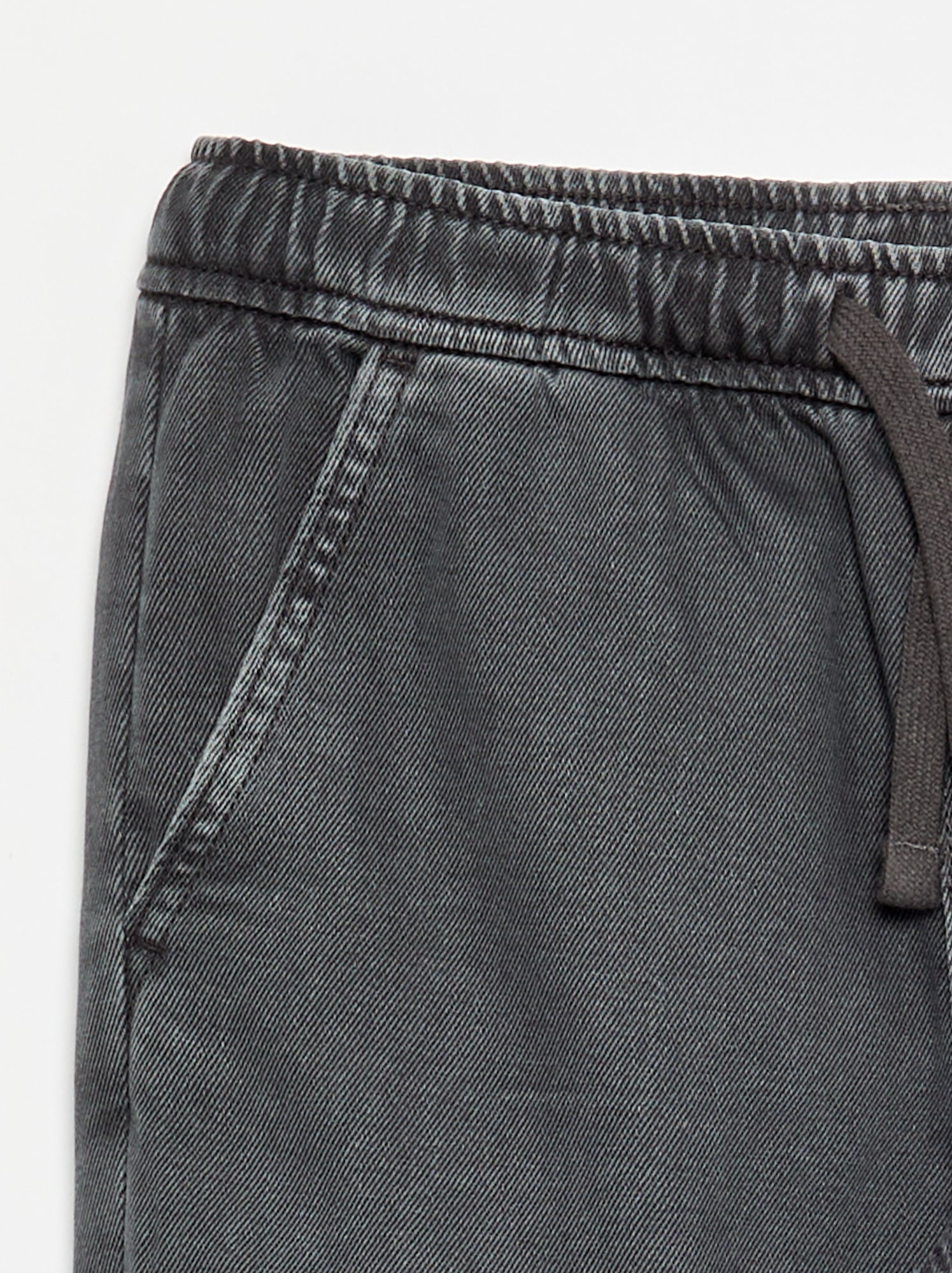 Pantalon denim avec taille élastiquée - coupe confortable - Gris