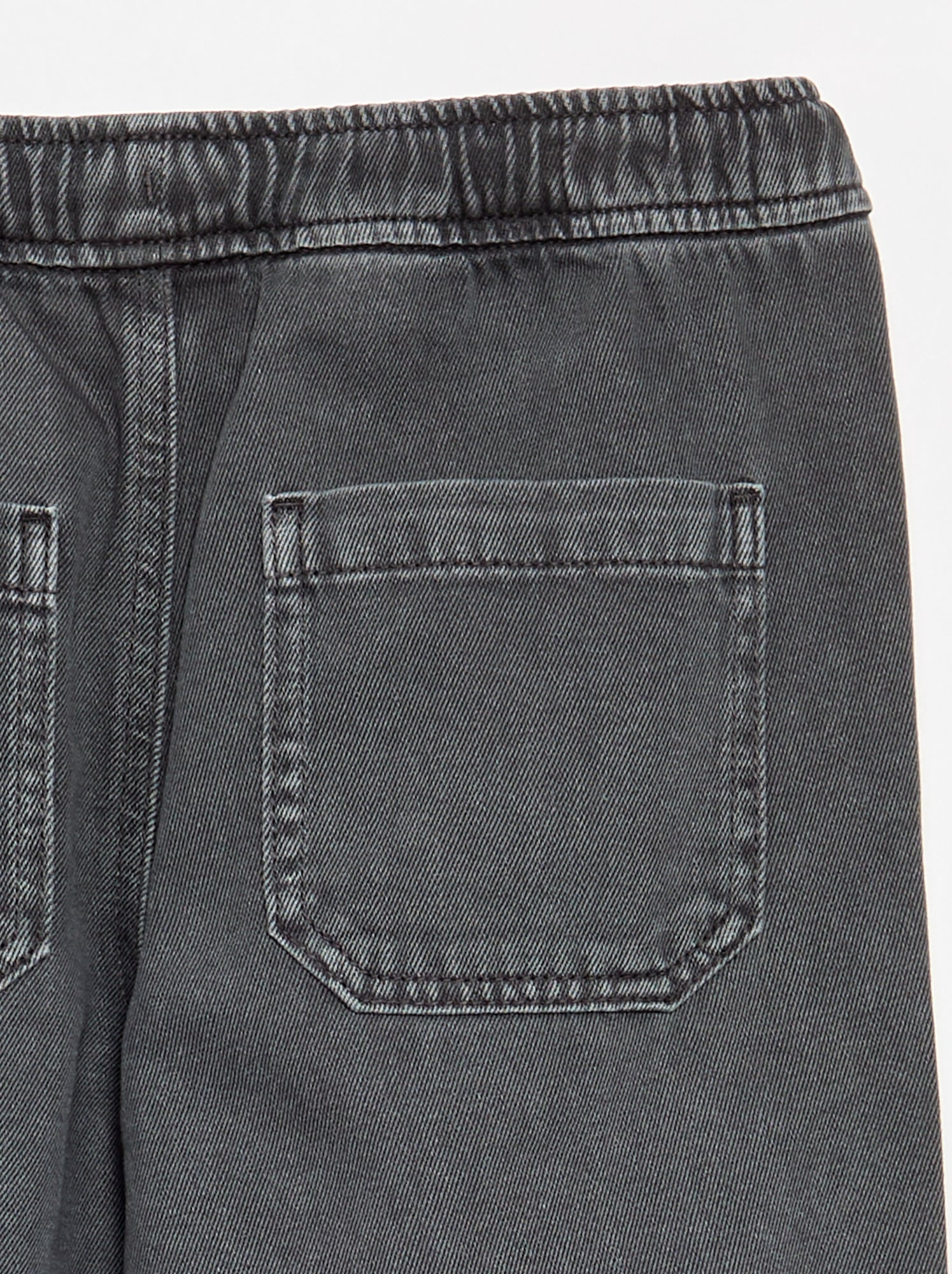 Pantalon denim avec taille élastiquée - coupe confortable - Gris