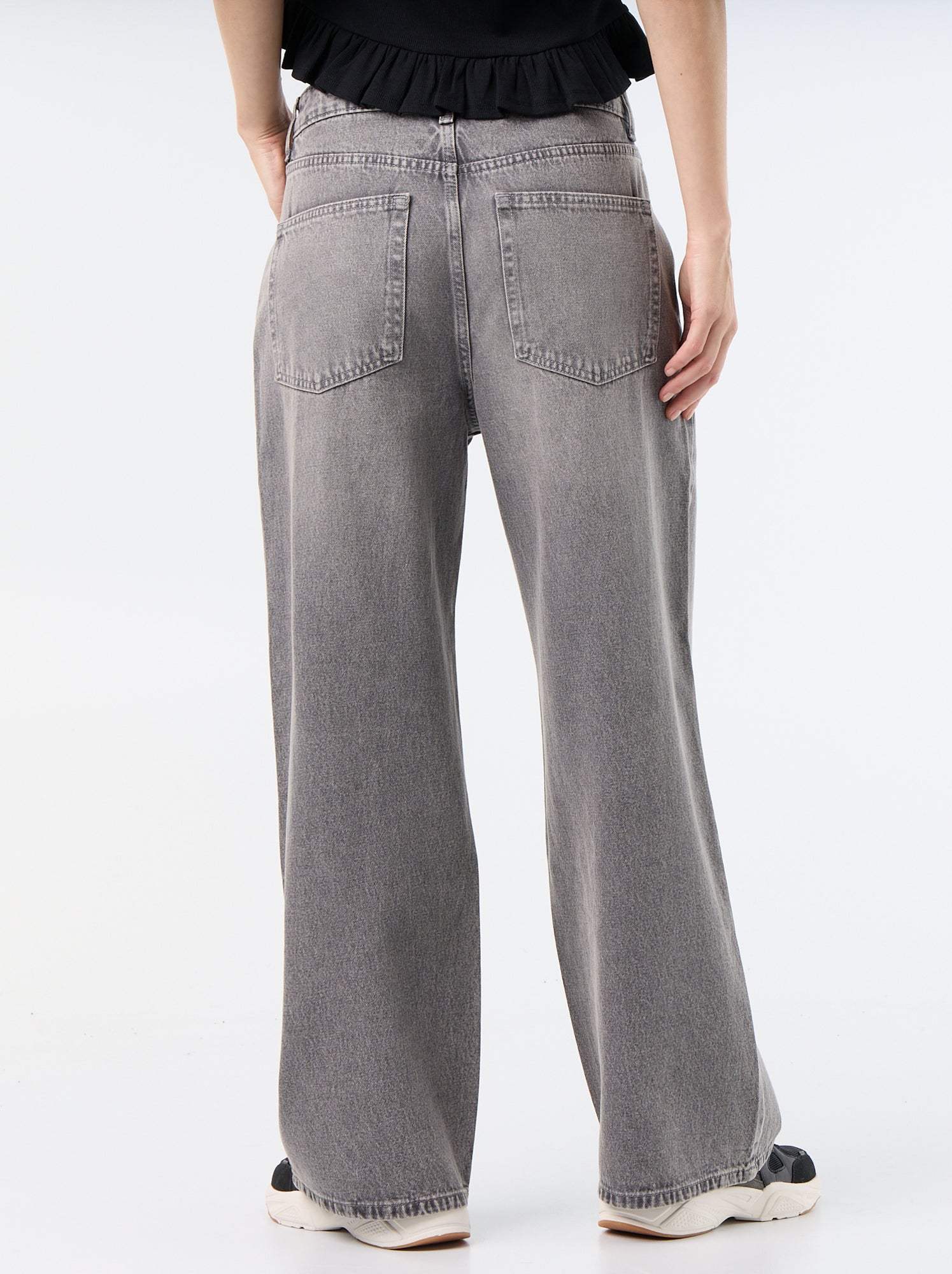 Pantalon denim baggy - Gris