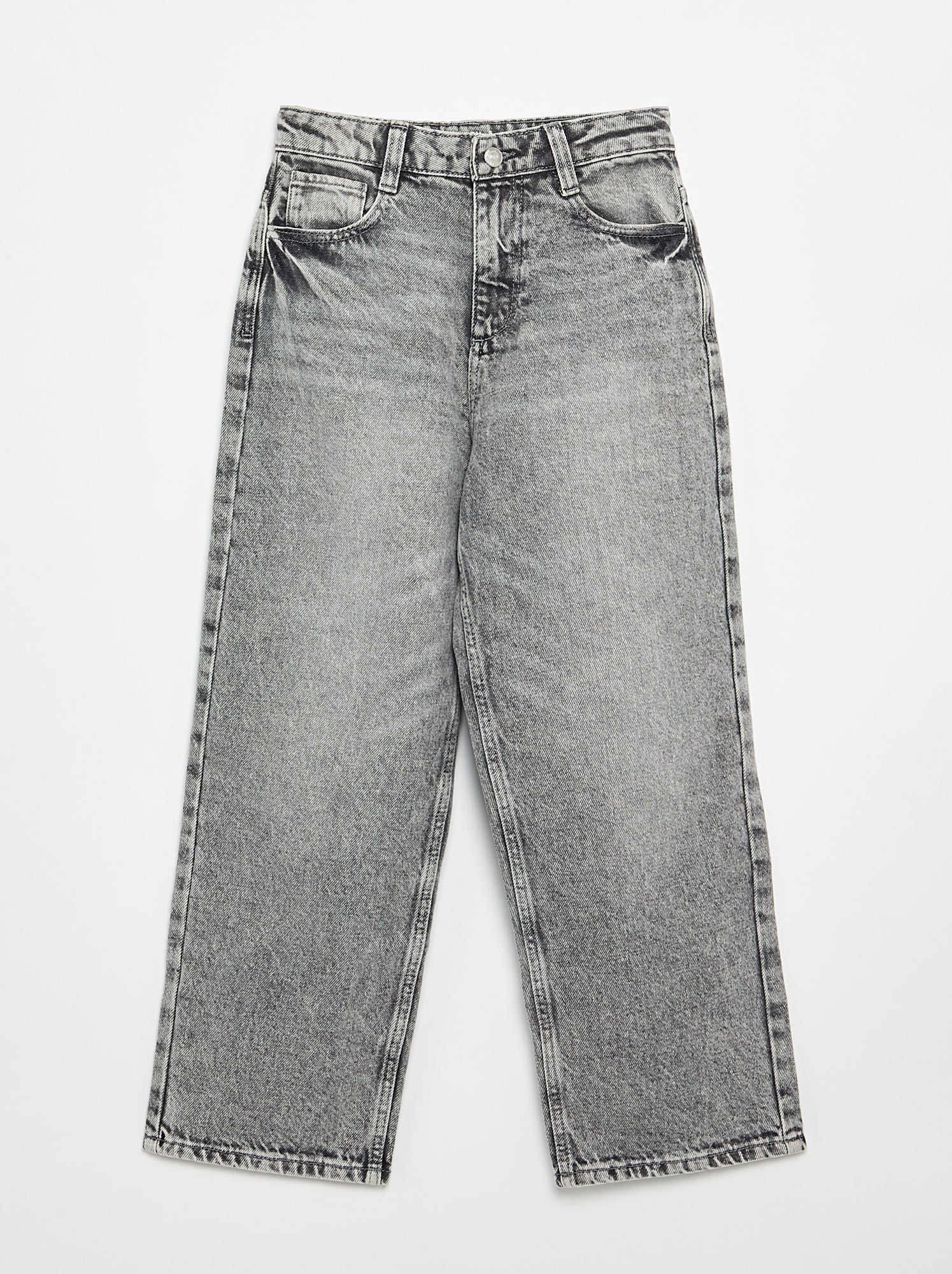 Pantalon denim coupe baggy - Gris