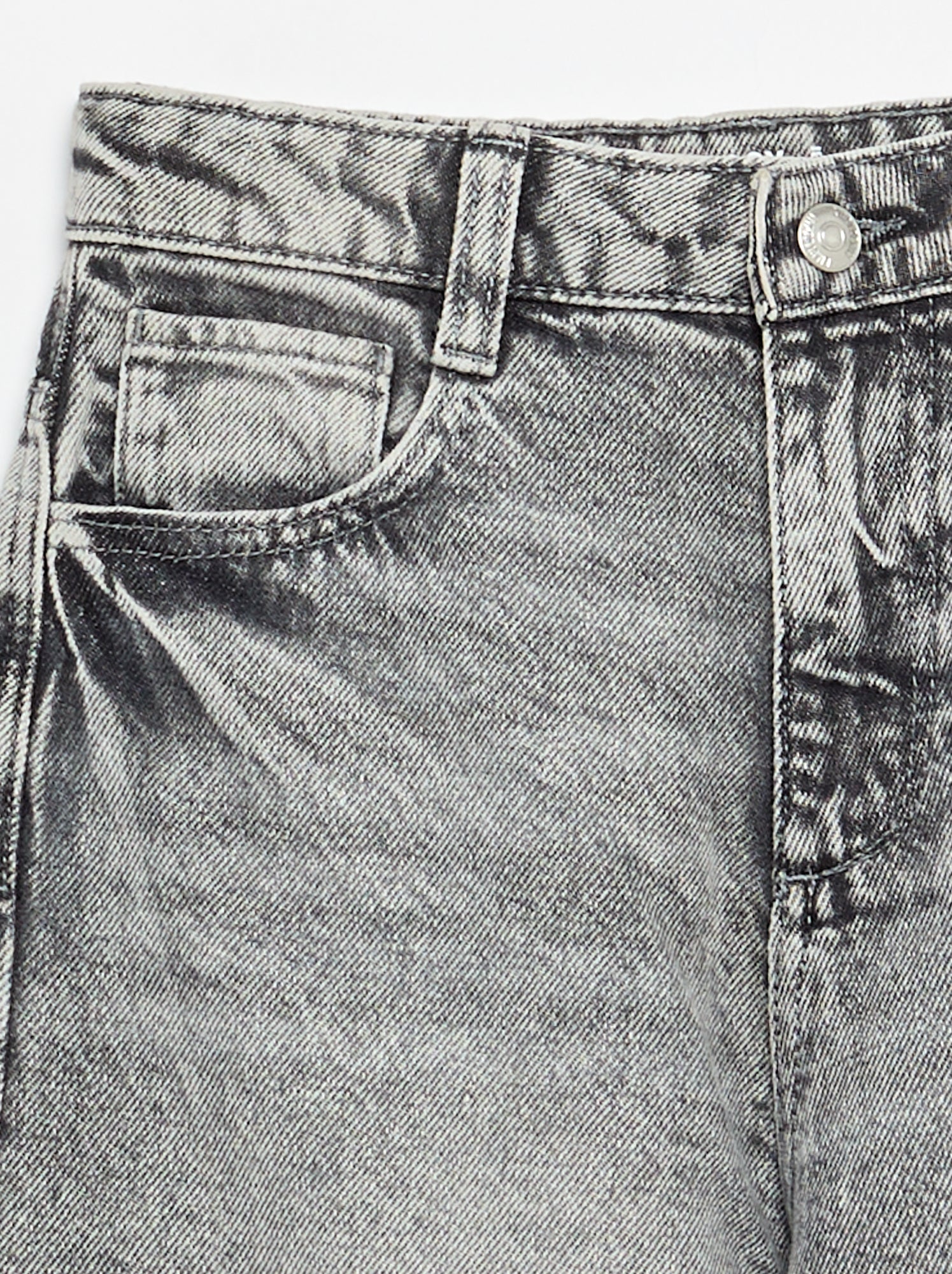 Pantalon denim coupe baggy - Gris