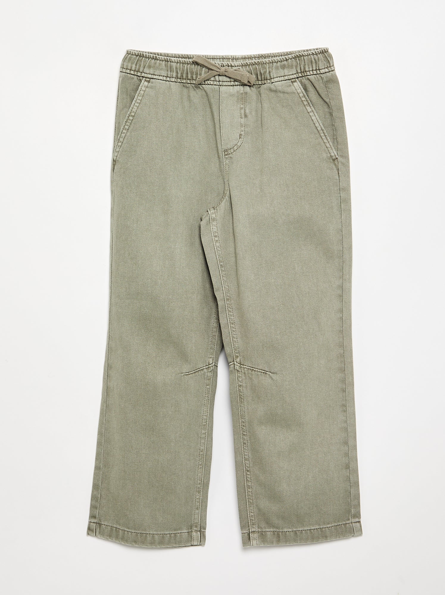 Pantalon denim avec taille élastiquée - coupe confortable - Vert