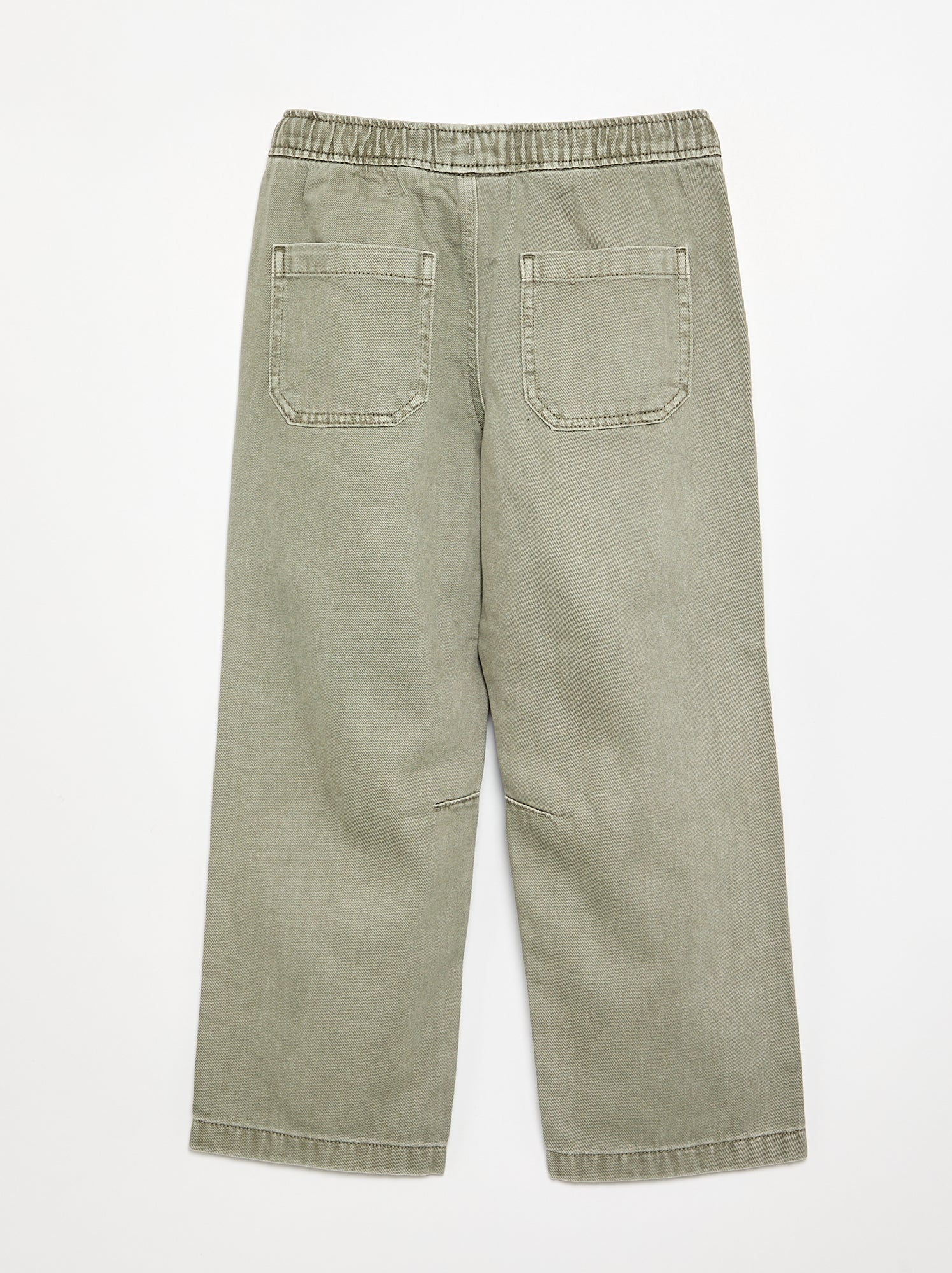 Pantalon denim avec taille élastiquée - coupe confortable - Vert