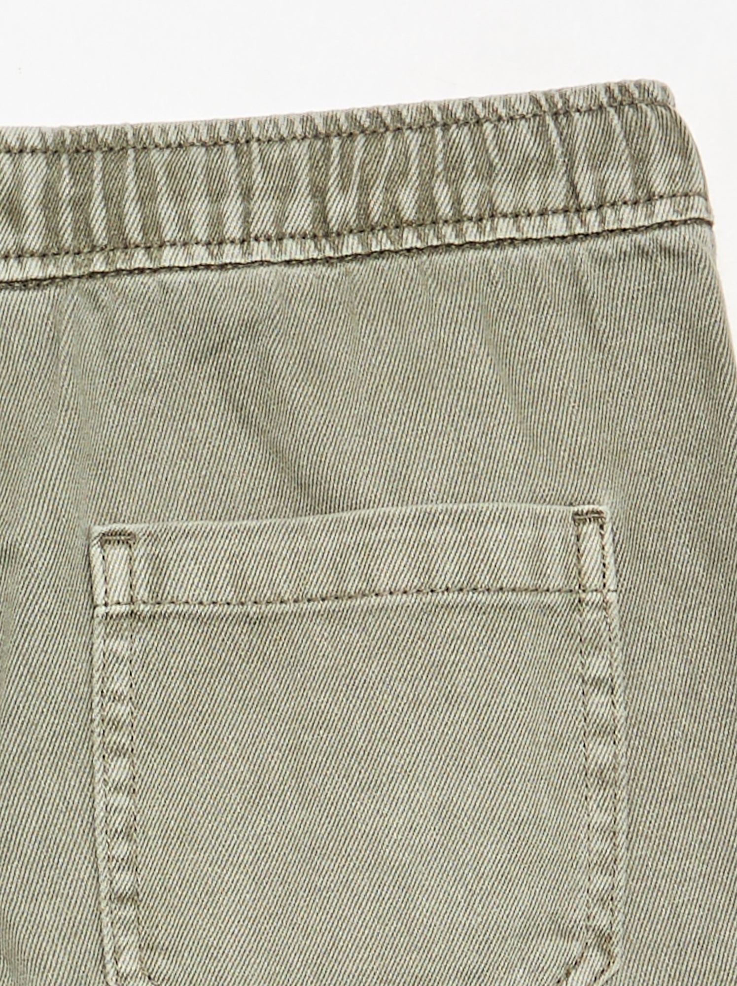 Pantalon denim avec taille élastiquée - coupe confortable - Vert