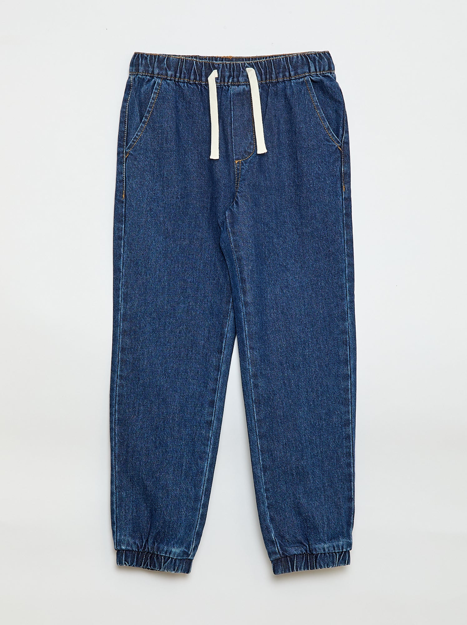 Pantalon denim coupe jogger - Bleu