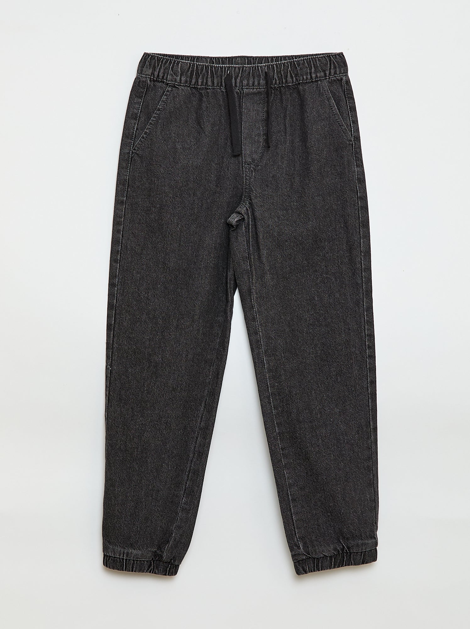 Pantalon denim coupe jogger - Gris