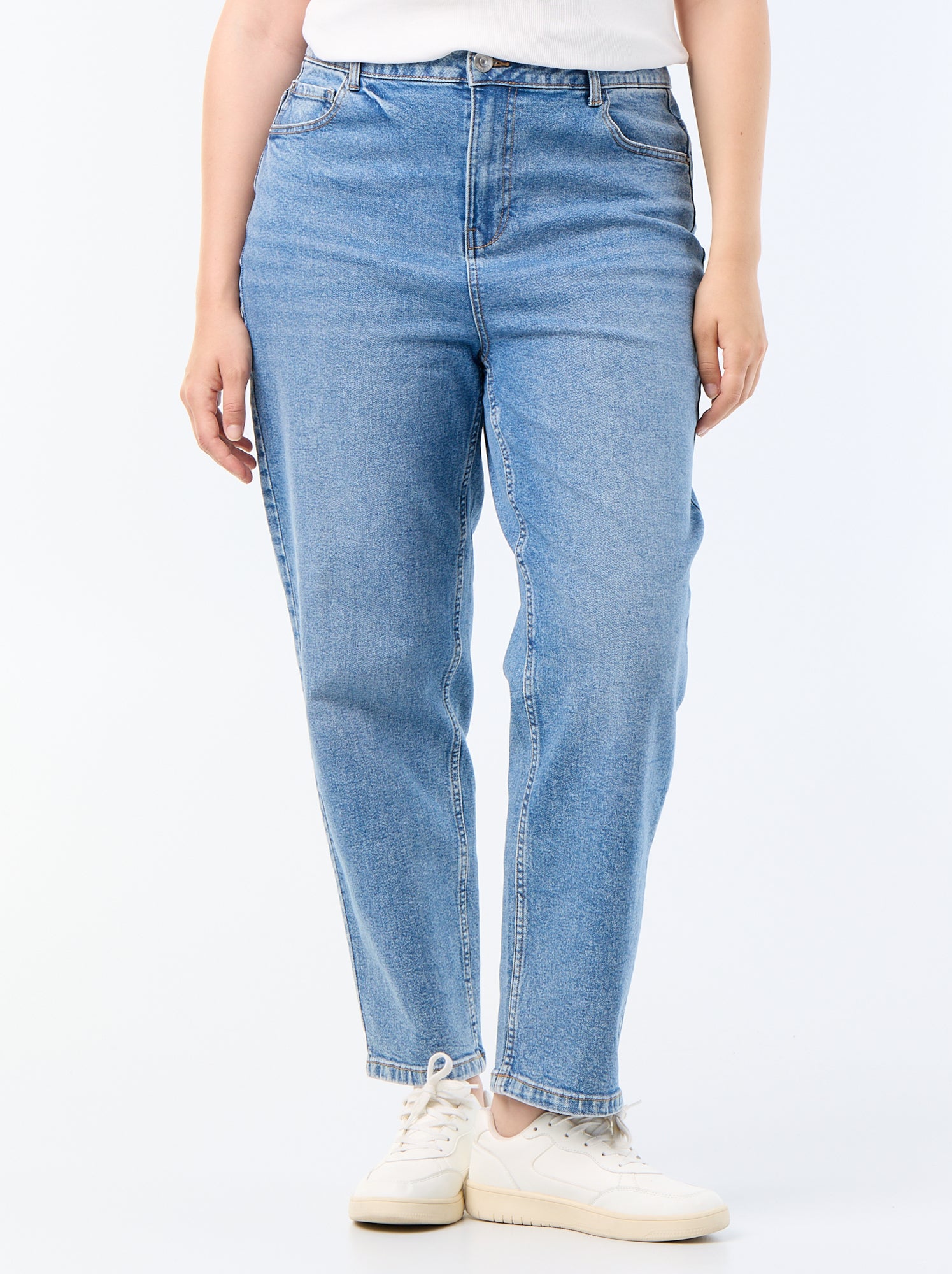 Pantalon denim coupe straight - Bleu (FXG72_1)