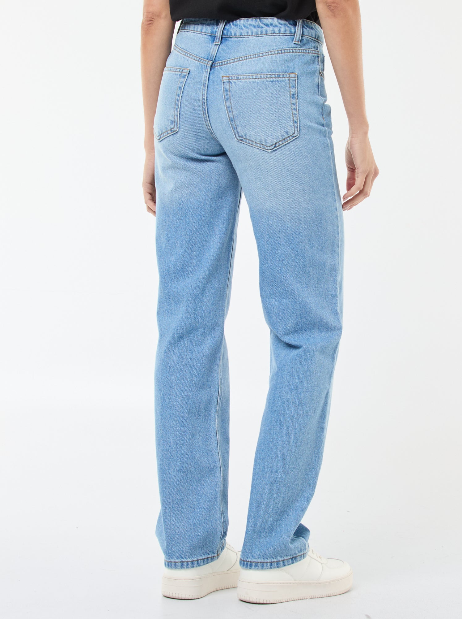 Pantalon denim regular en coton - L34 - Bleu (EPX38_1)