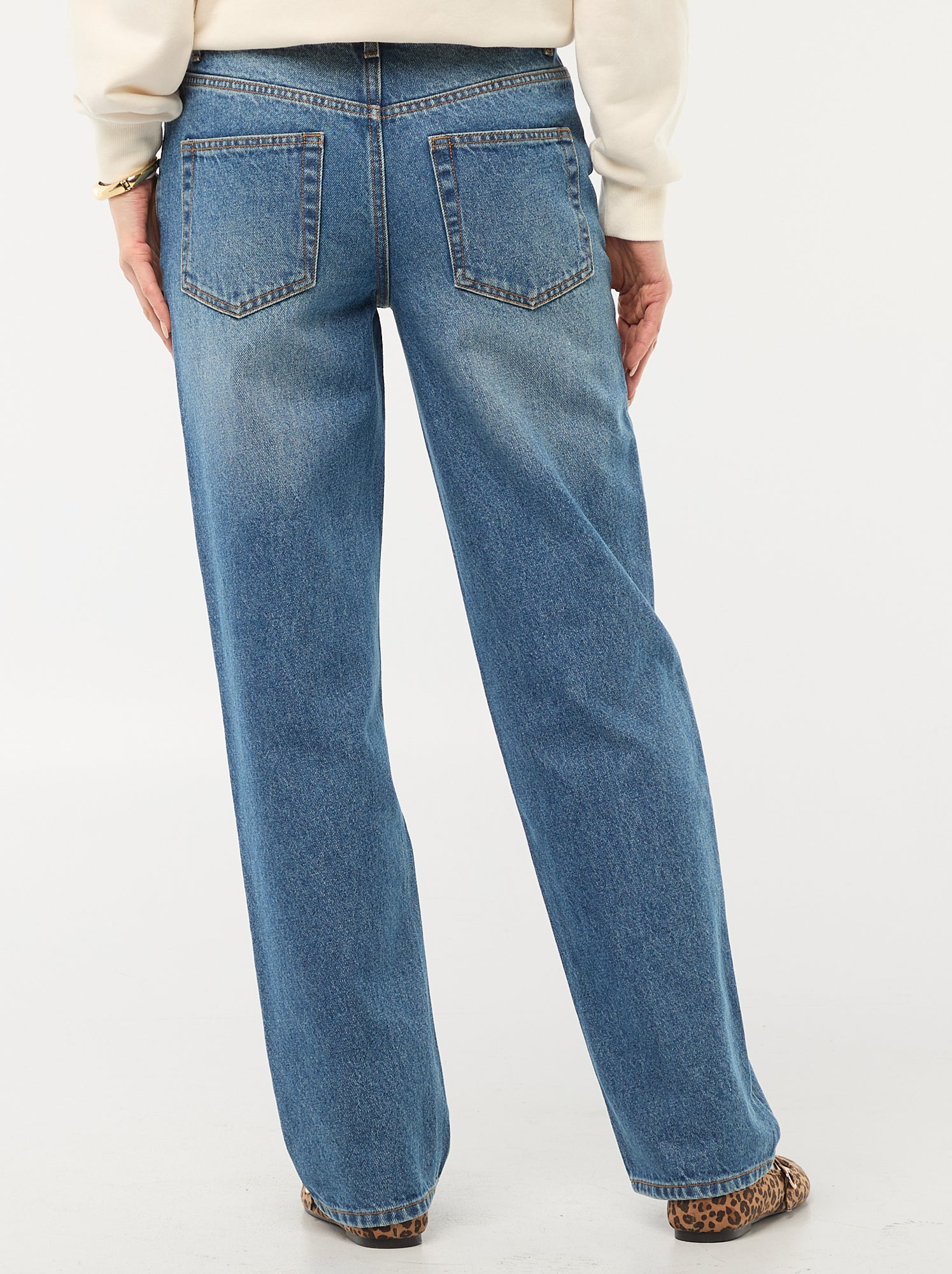 Pantalon denim regular en coton - L34 - Bleu (EPX38_3)