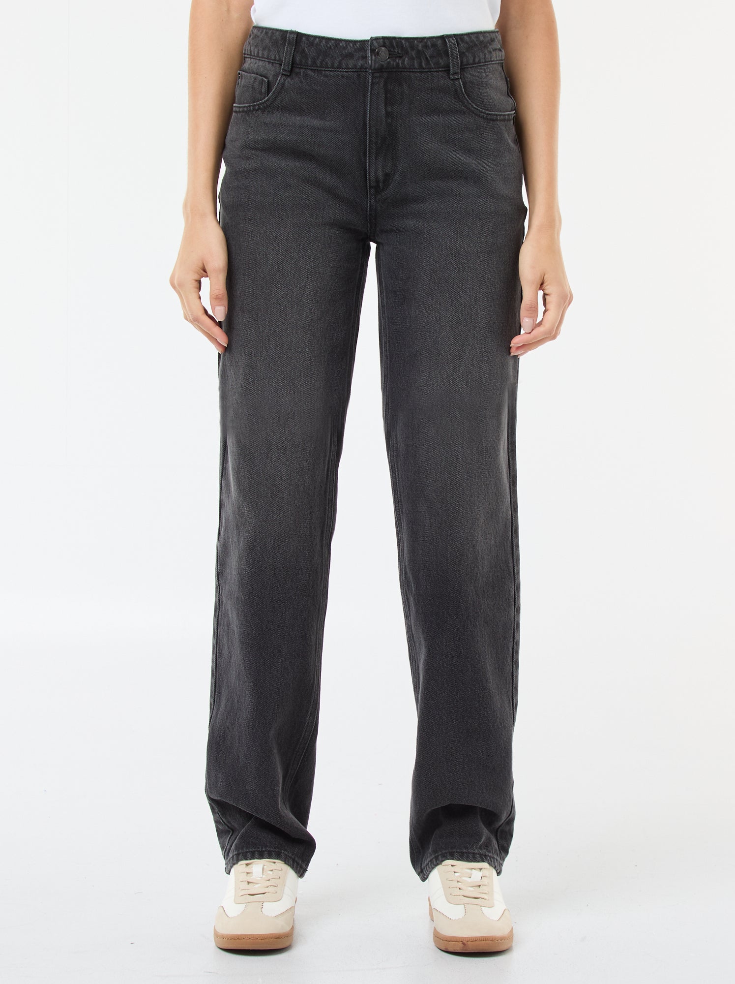 Pantalon denim regular en coton - L34 - Noir