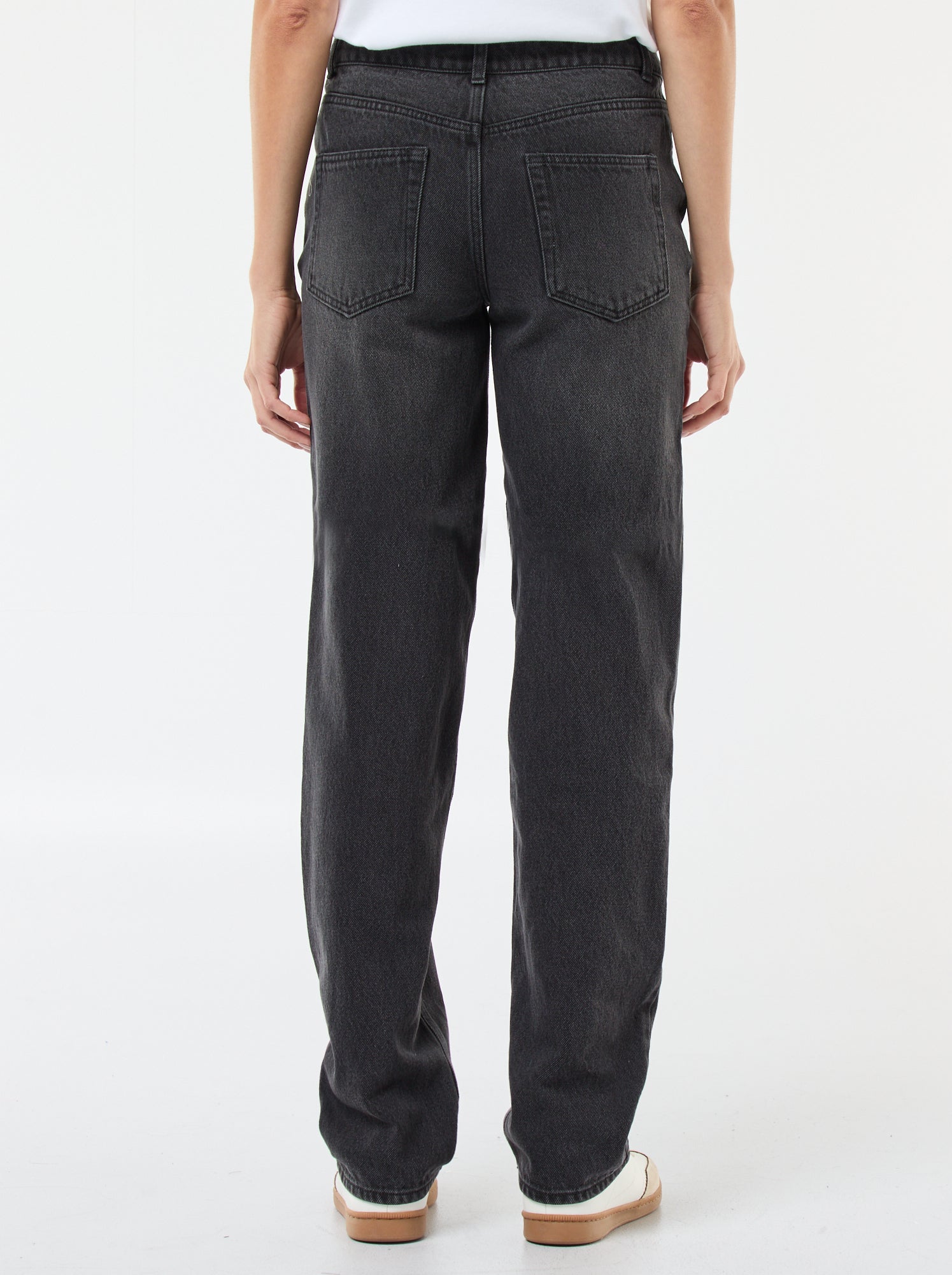 Pantalon denim regular en coton - L34 - Noir