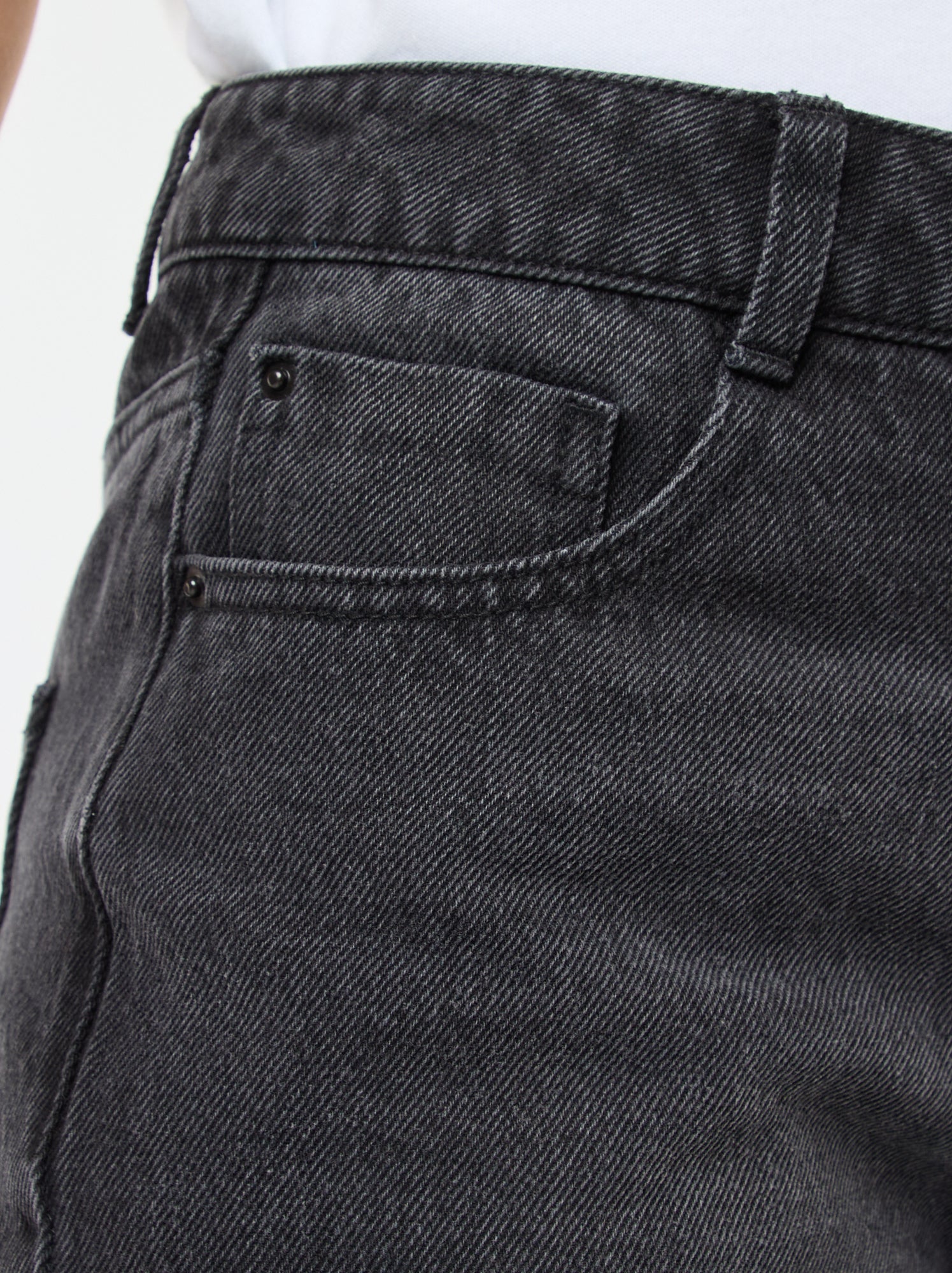 Pantalon denim regular en coton - L34 - Noir