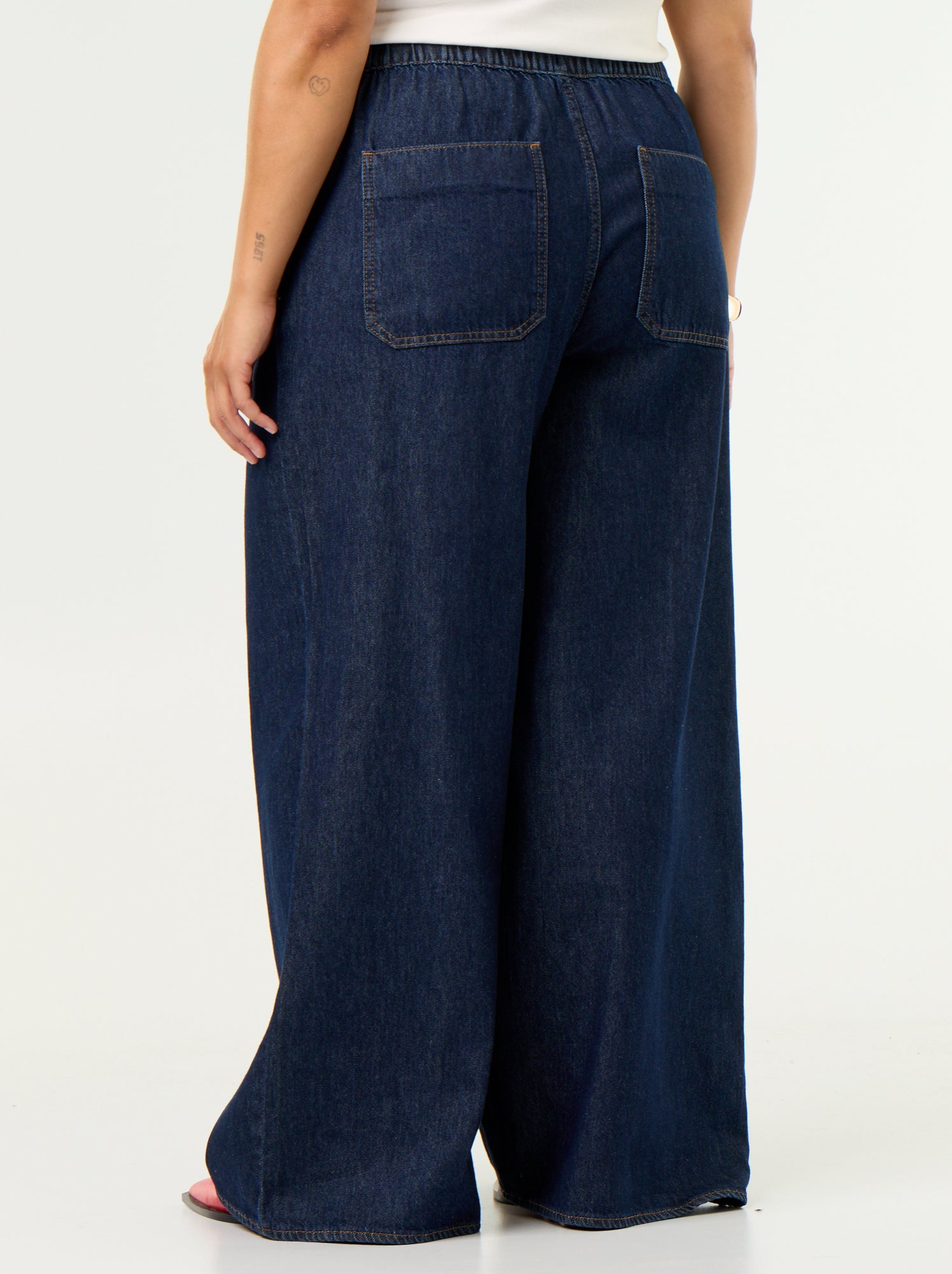 Pantalon denim wide leg - Bleu (GJL25_2)