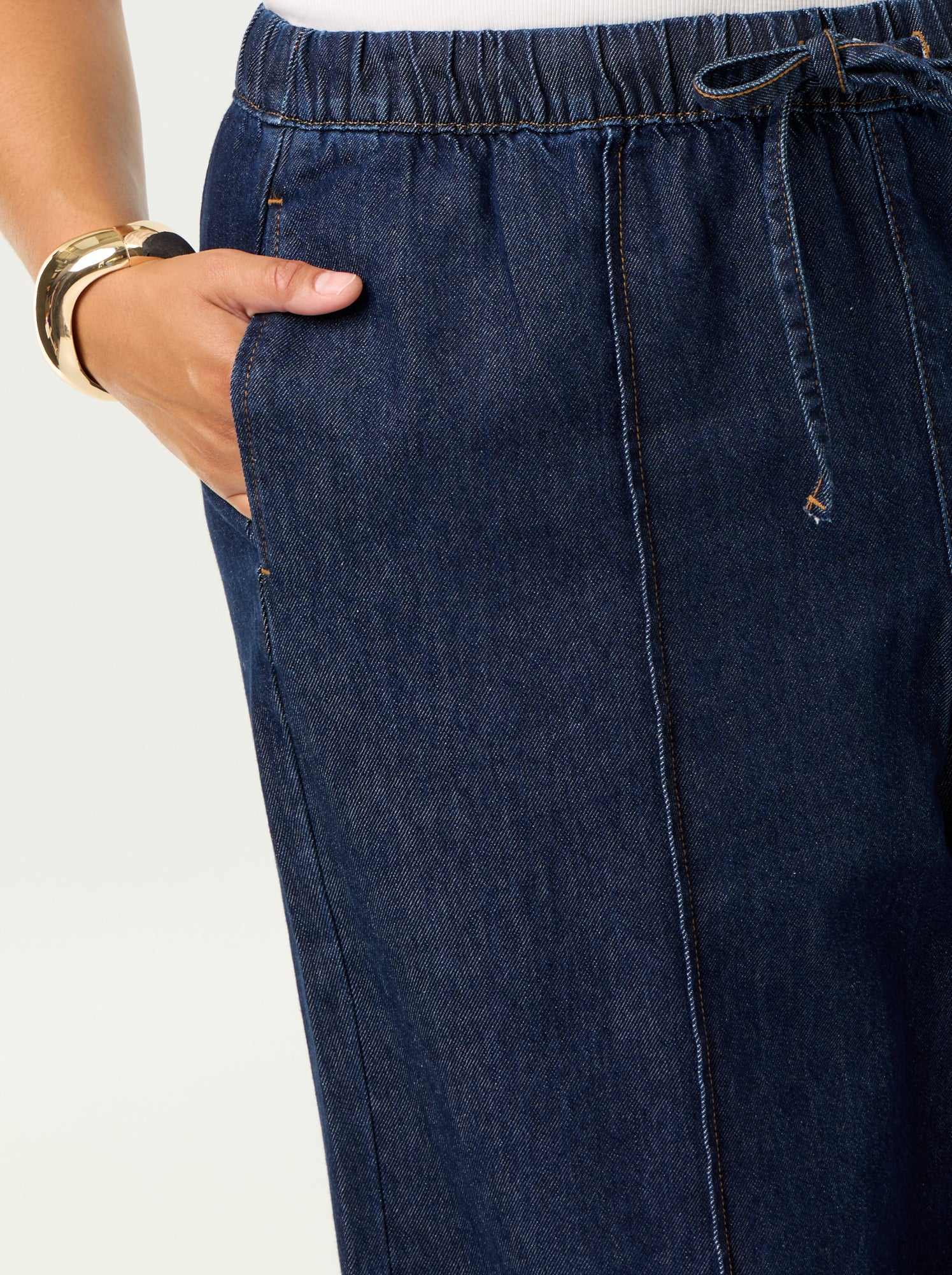 Pantalon denim wide leg - Bleu (GJL25_2)