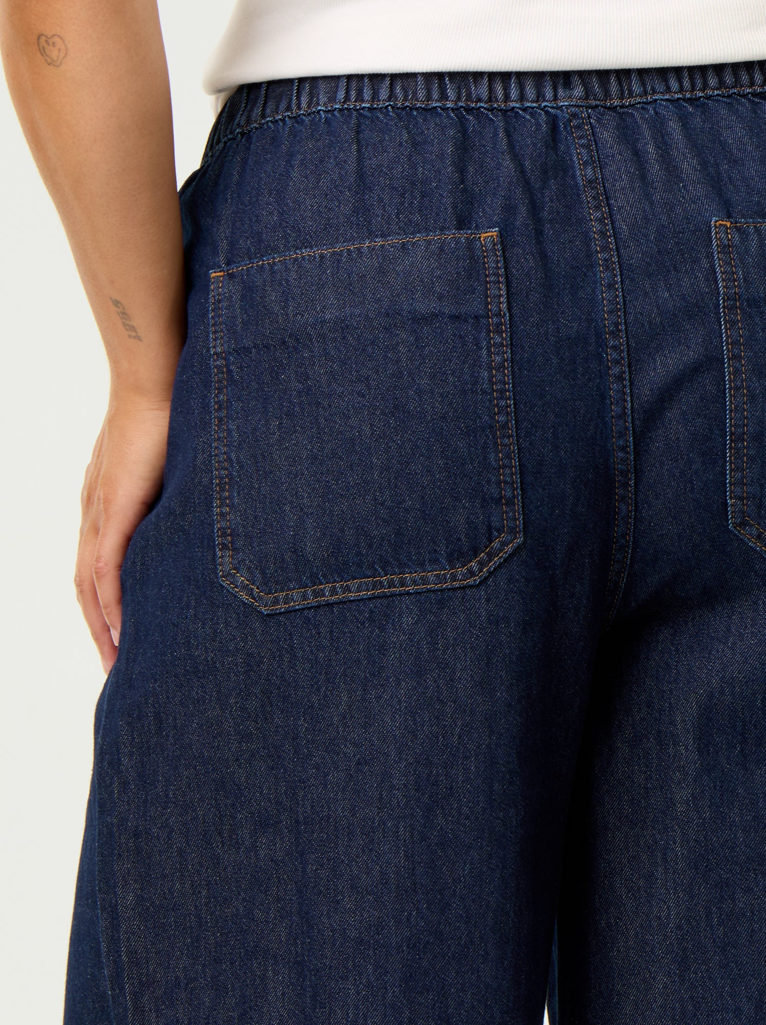Pantalon denim wide leg - Bleu (GJL25_2)