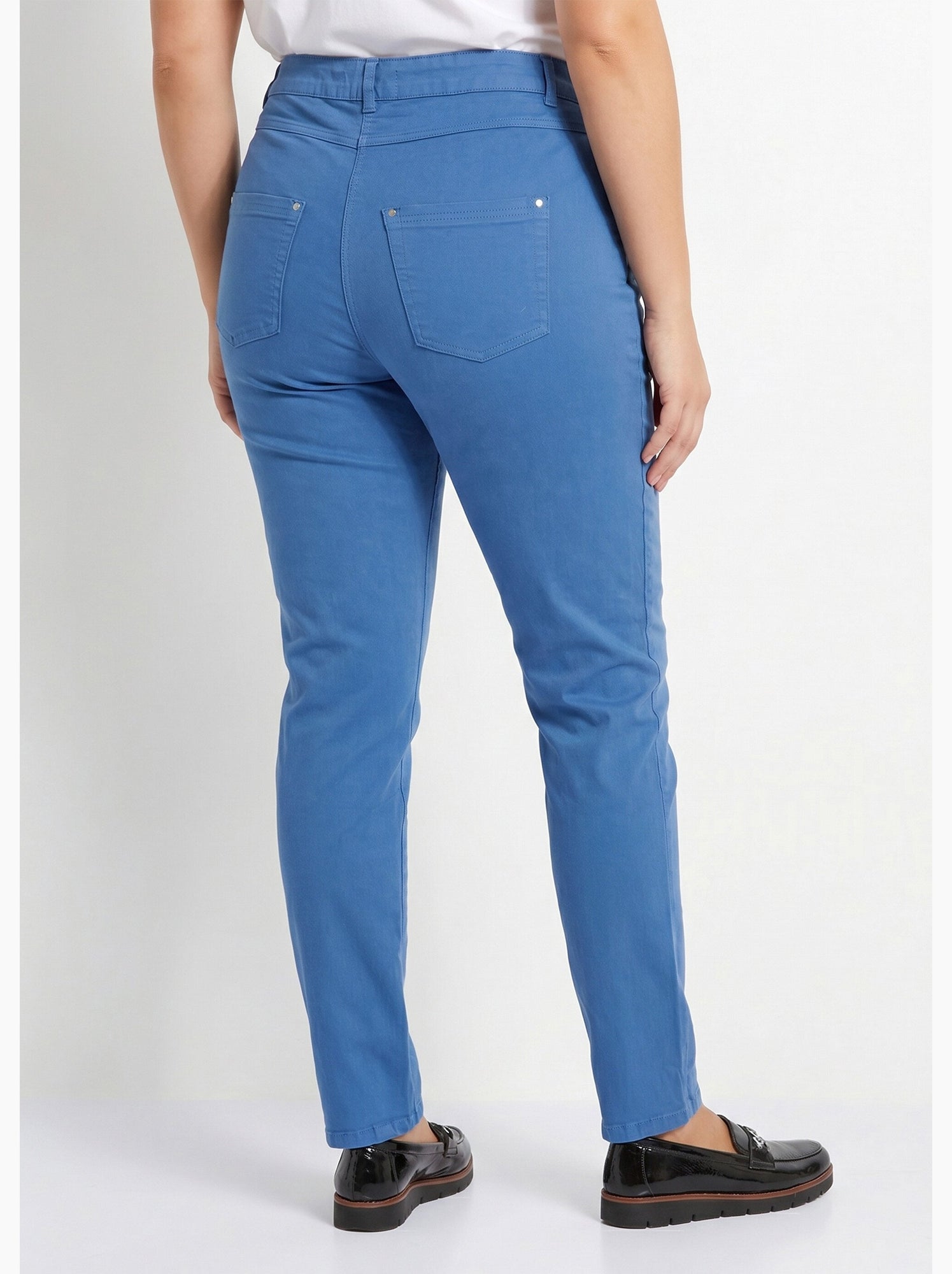 Pantalon droit 5 poches coton stretch - afibel - Bleu