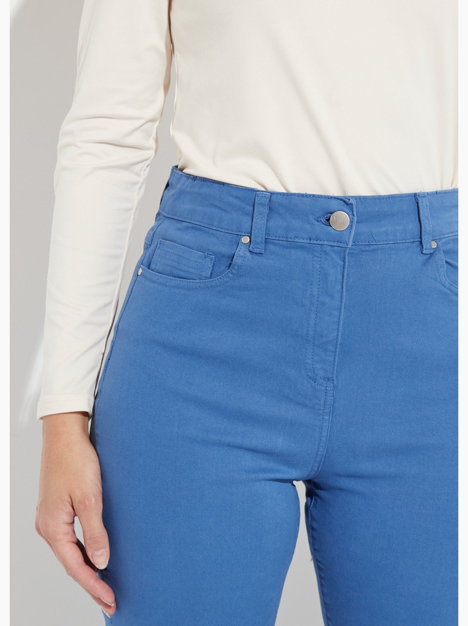 Pantalon droit 5 poches coton stretch - afibel - Bleu