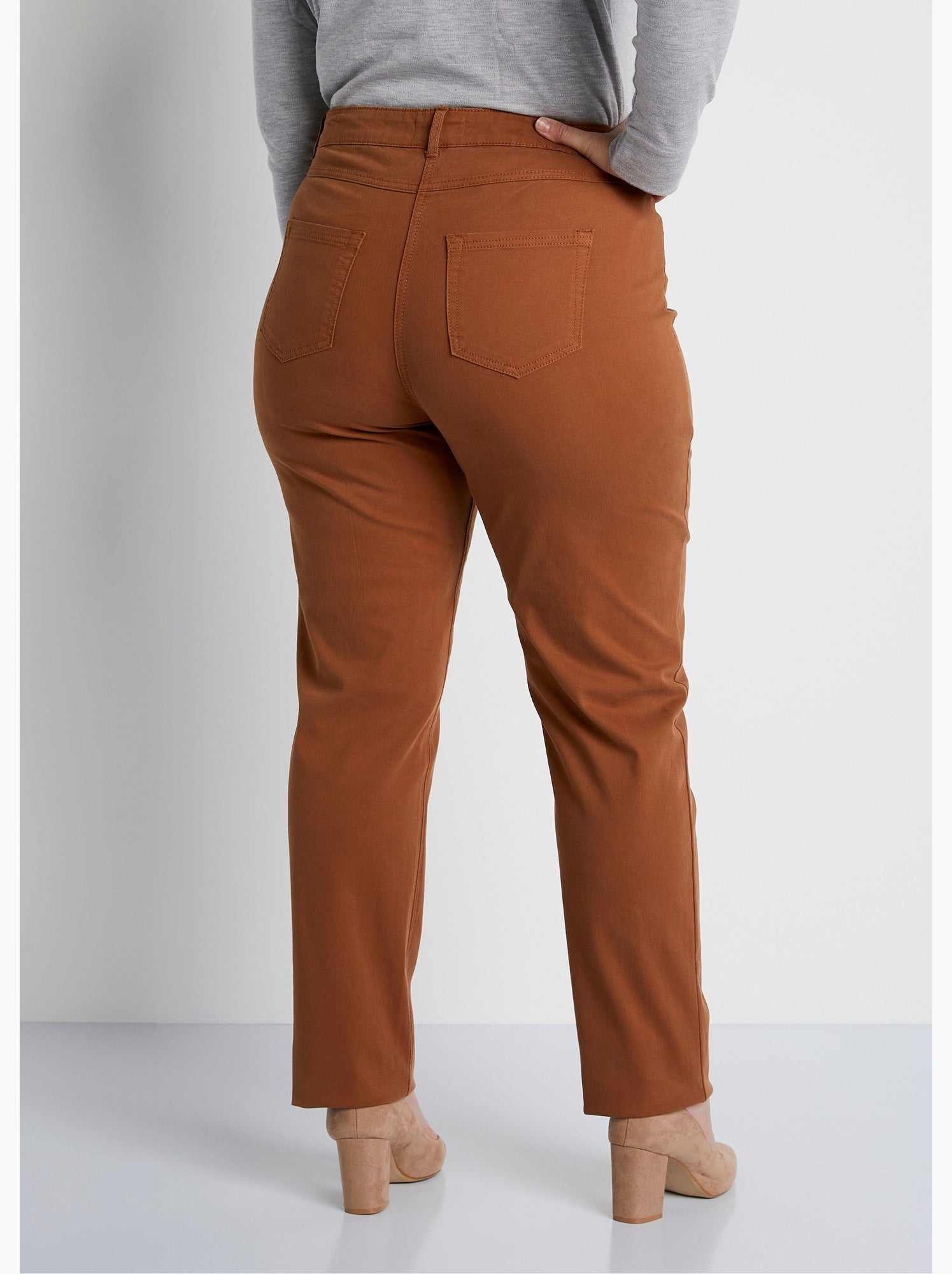 Pantalon droit 5 poches coton stretch - afibel - Ecru