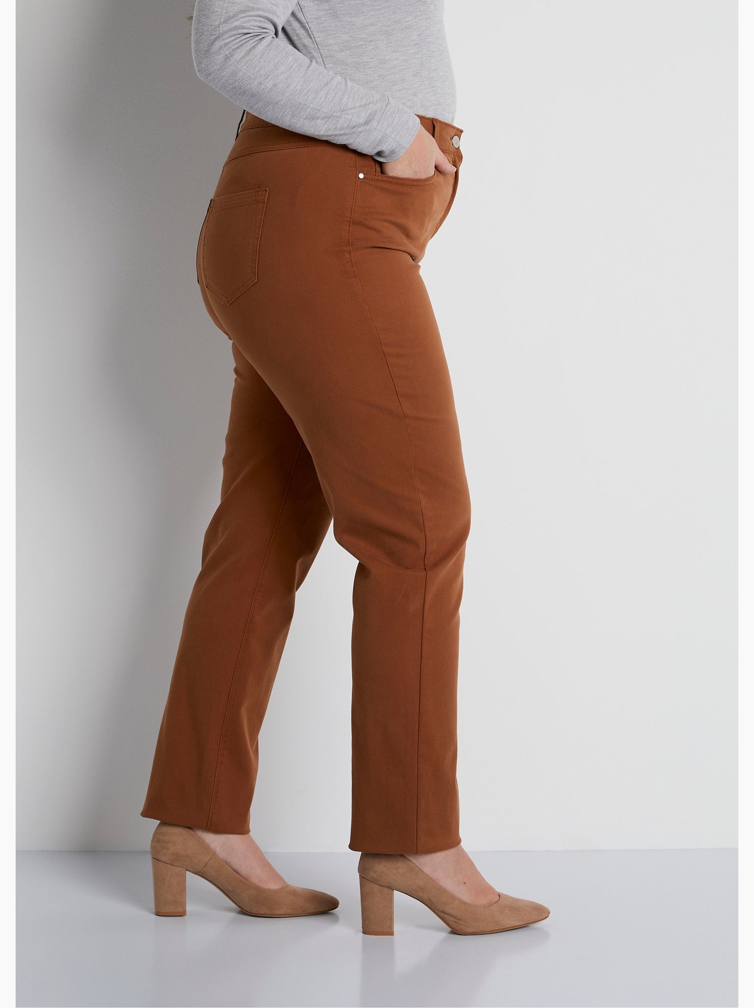 Pantalon droit 5 poches coton stretch - afibel - Ecru