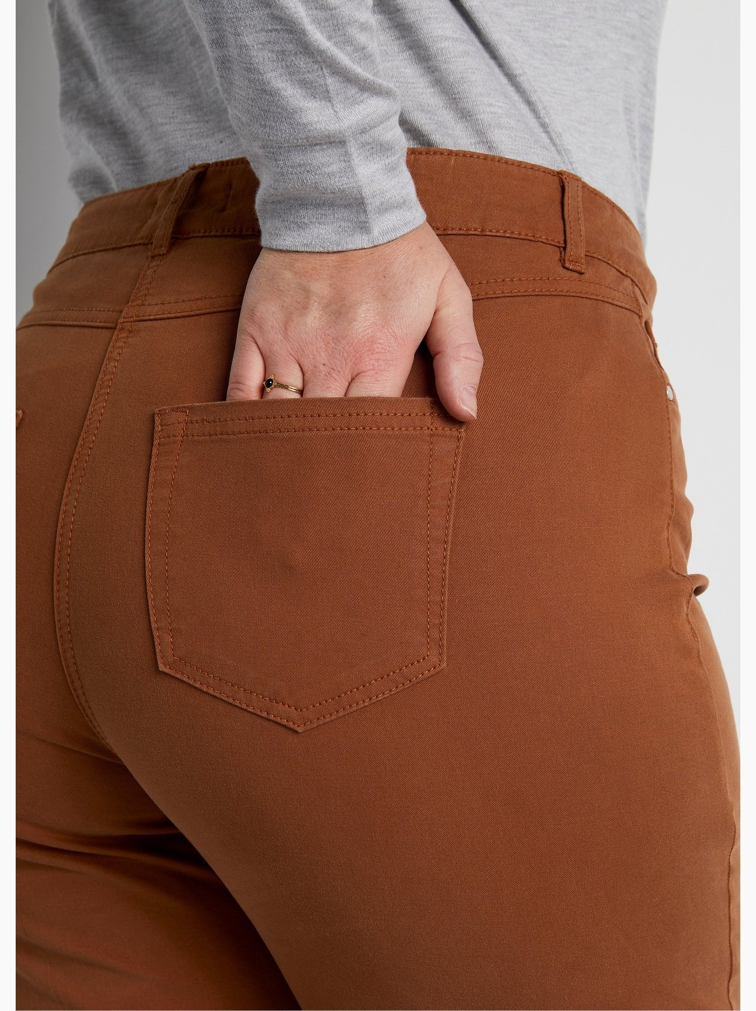 Pantalon droit 5 poches coton stretch - afibel - Ecru