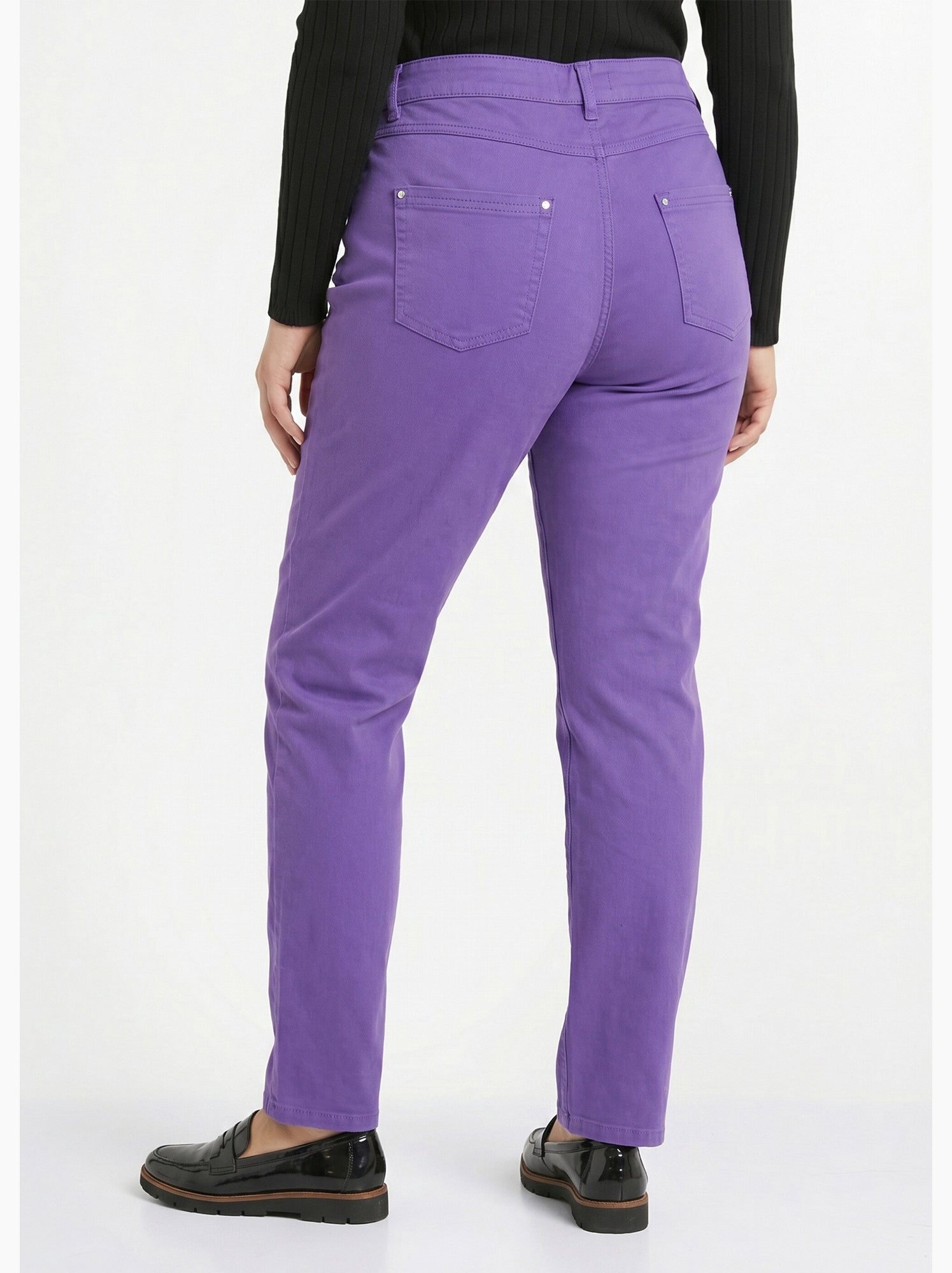 Pantalon droit 5 poches coton stretch - afibel - Violet