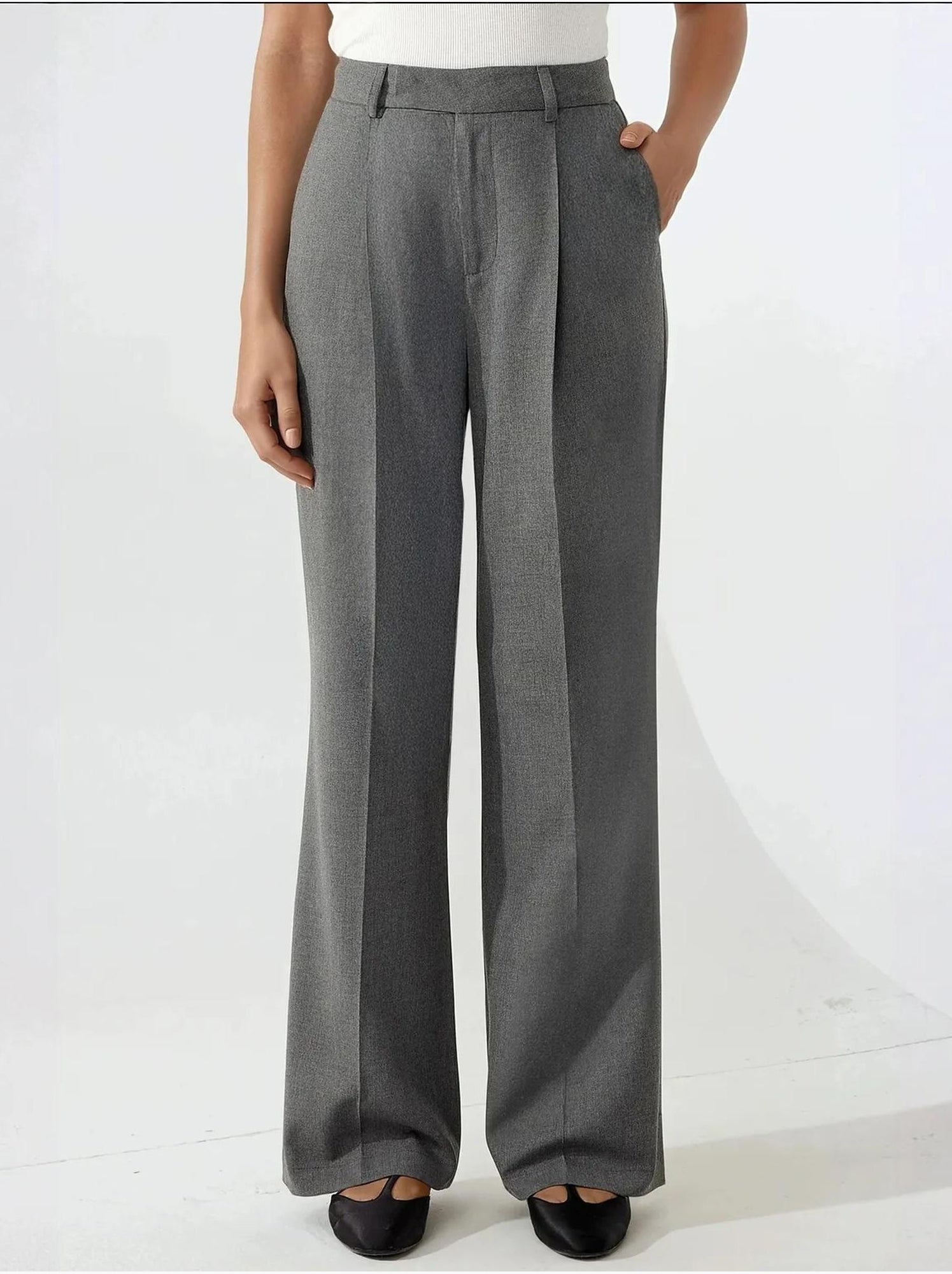 Pantalon droit élégant - Gris