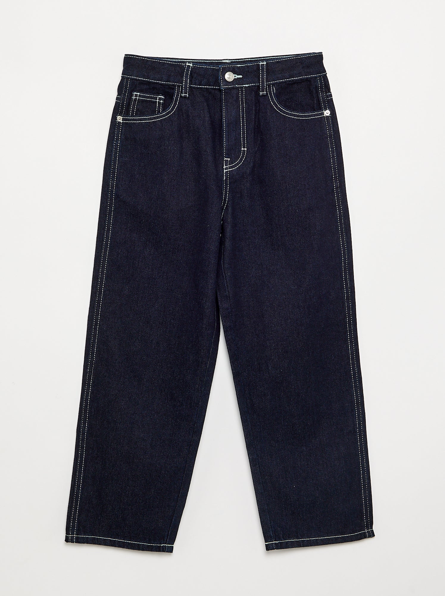 Pantalon droit en denim - Bleu