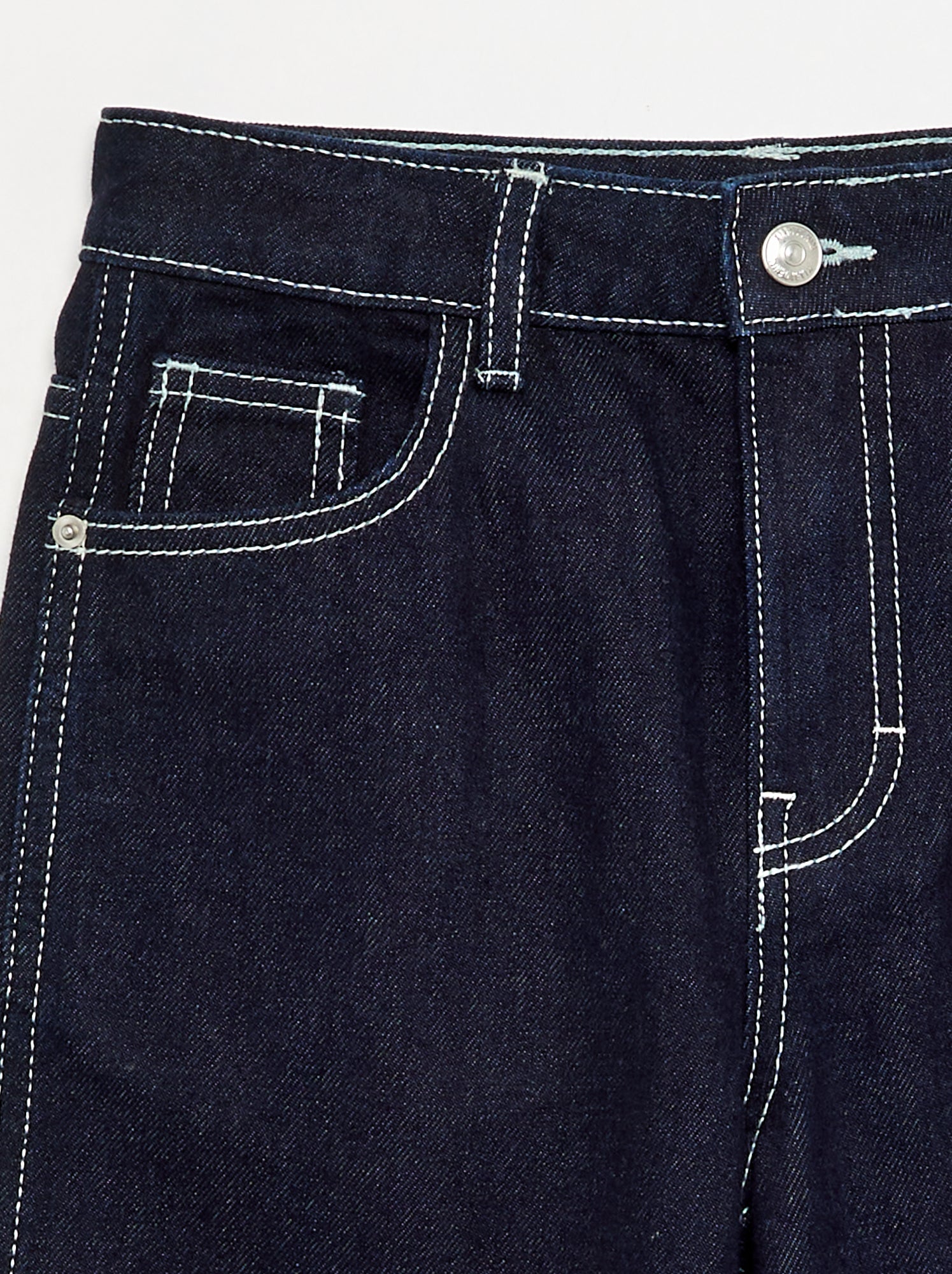 Pantalon droit en denim - Bleu
