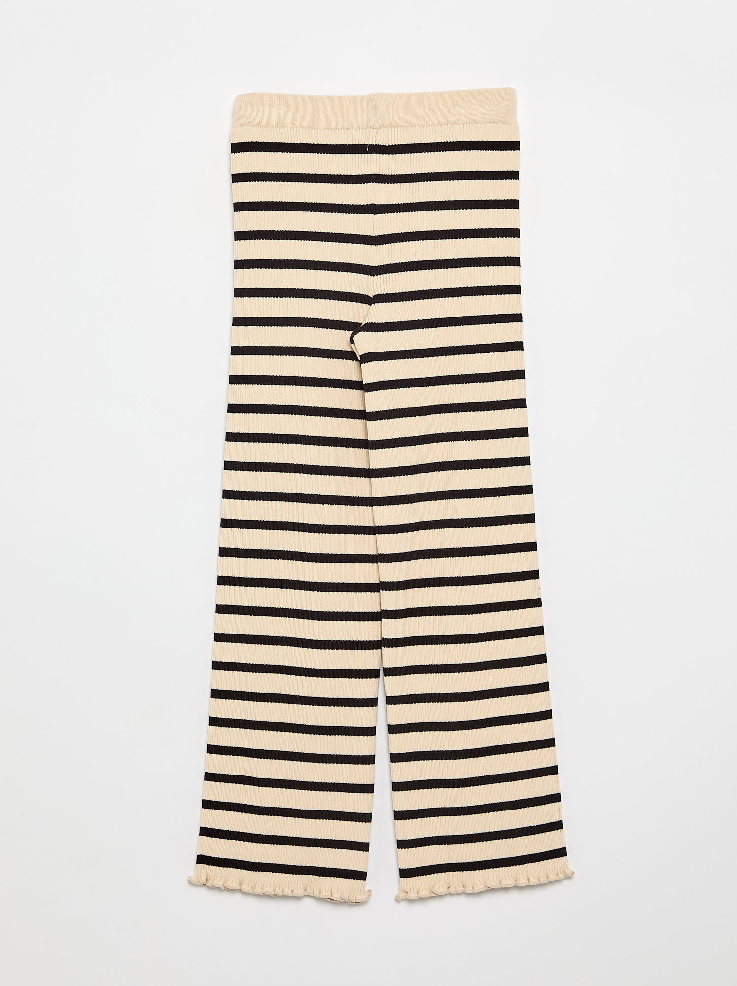Pantalon droit en tricot uni - Noir