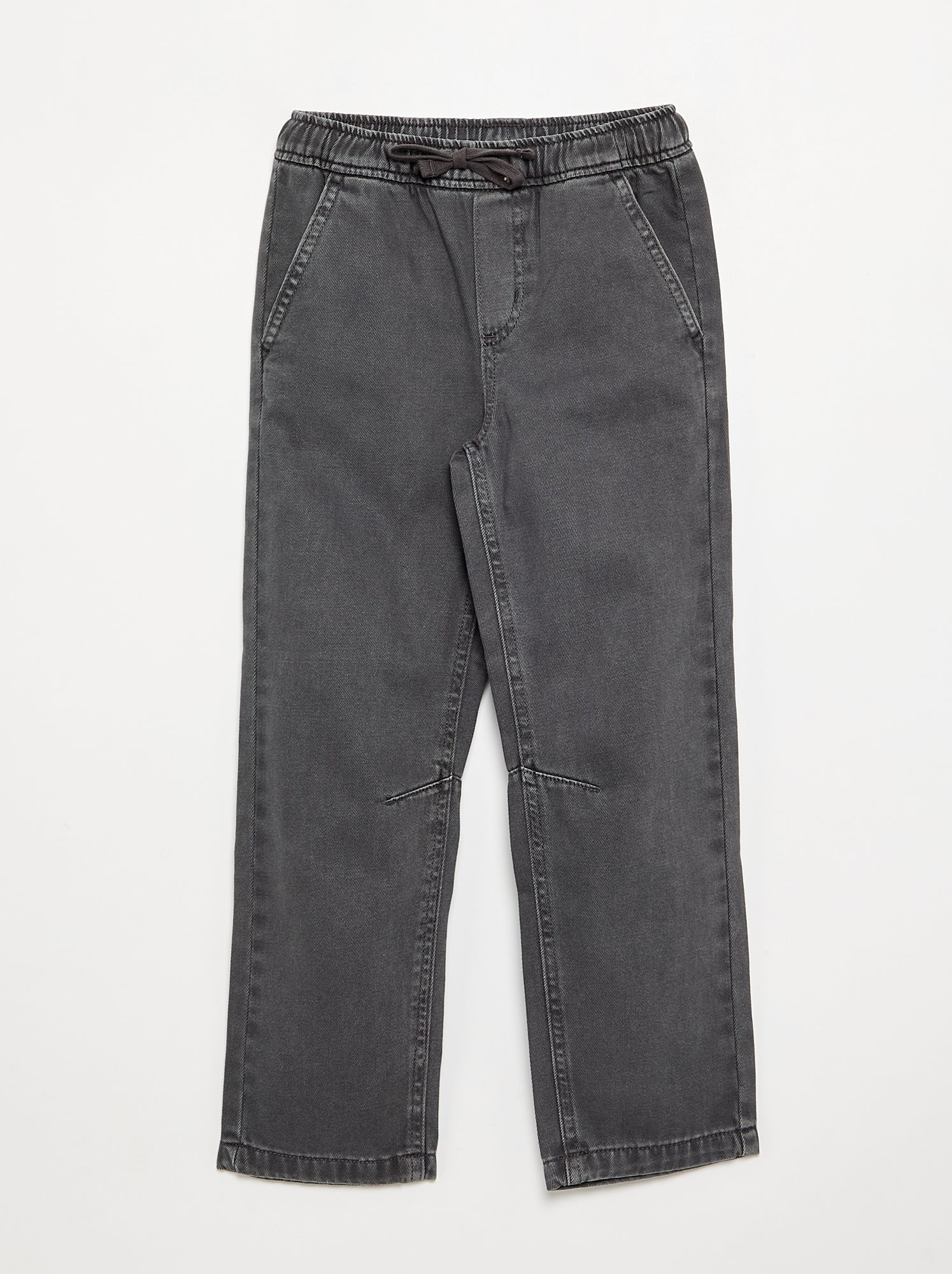 Pantalon droit en twill - coupe ajustée - Gris