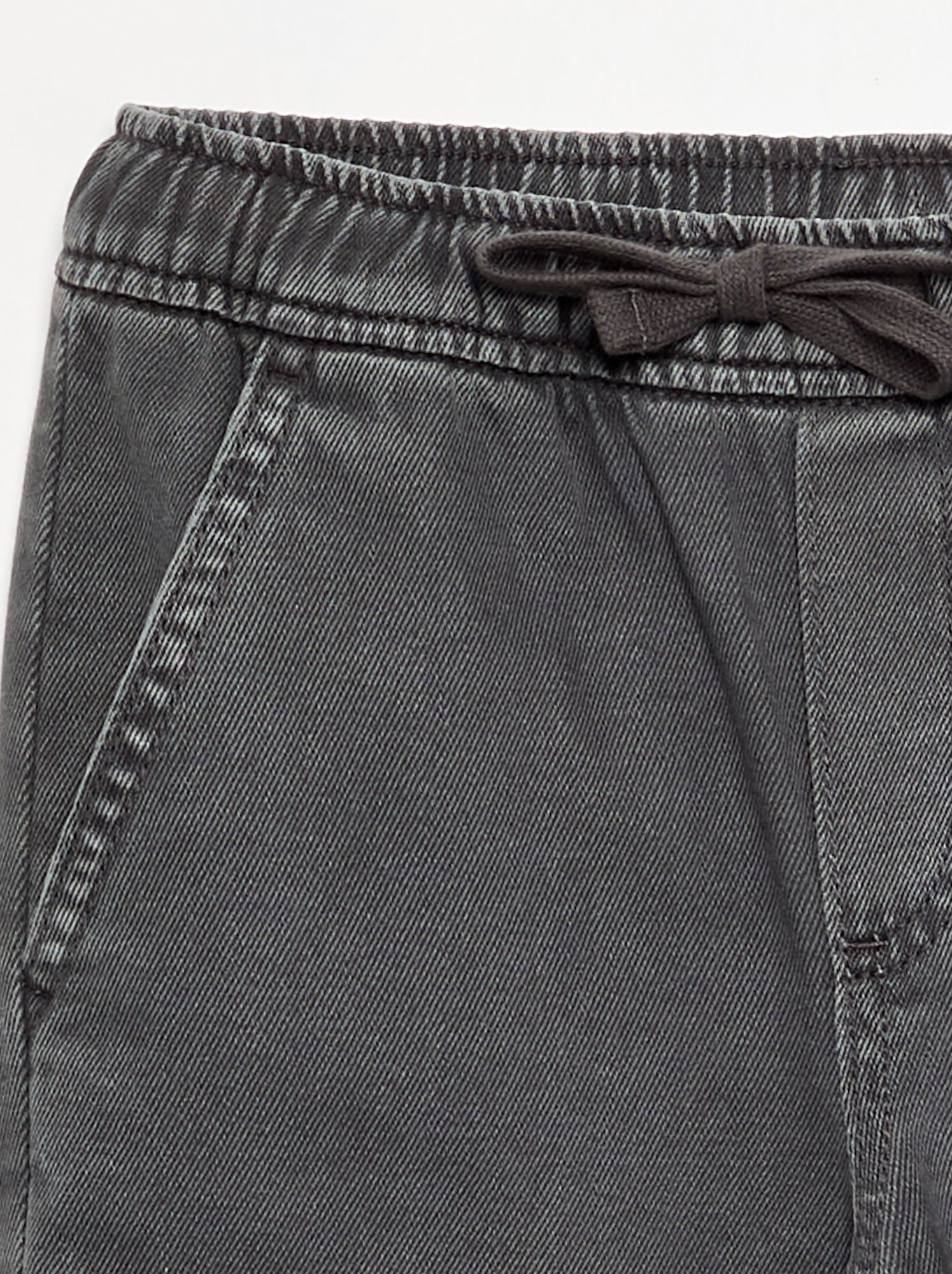 Pantalon droit en twill - coupe ajustée - Gris