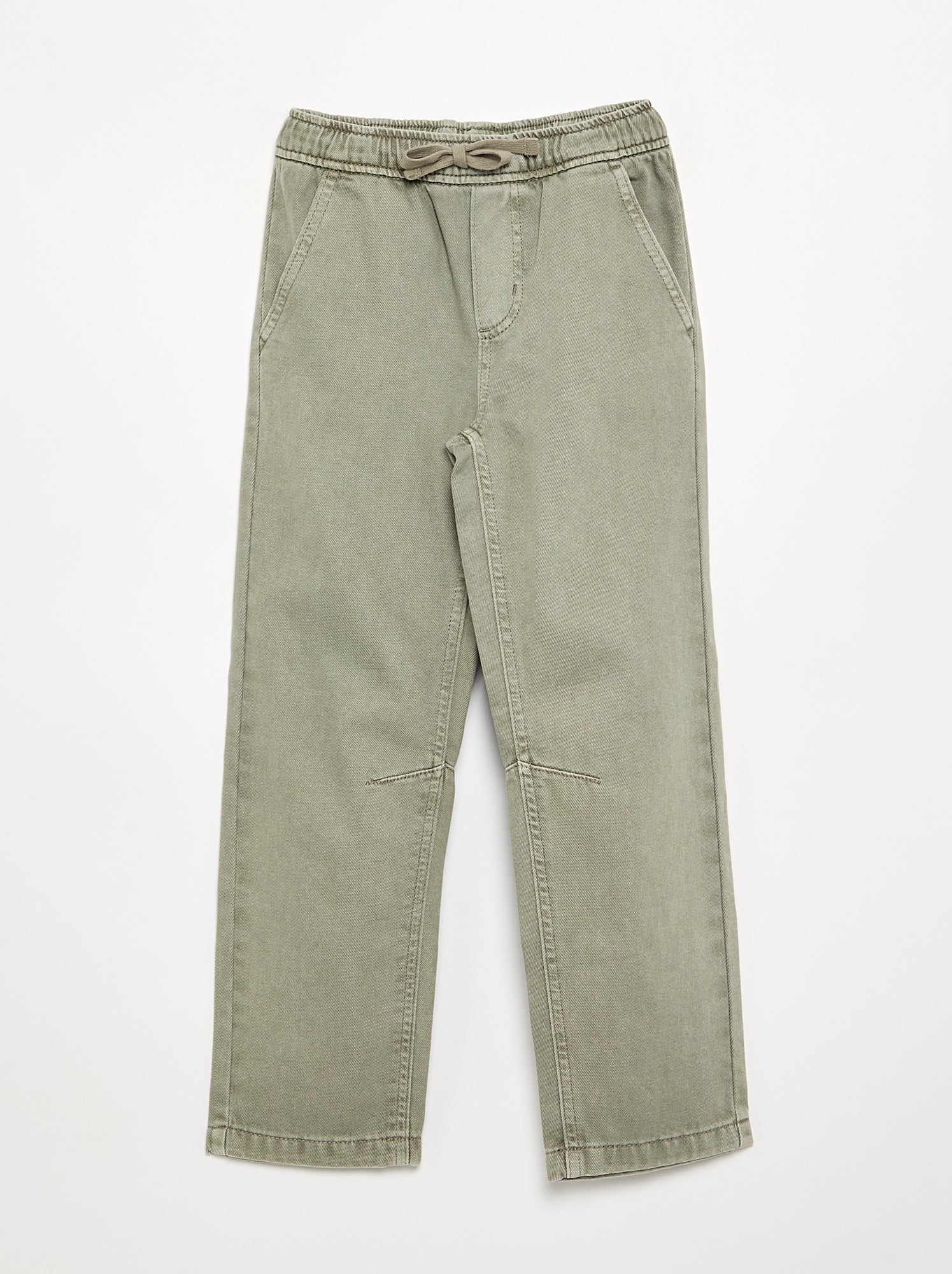 Pantalon droit en twill - coupe ajustée - Vert