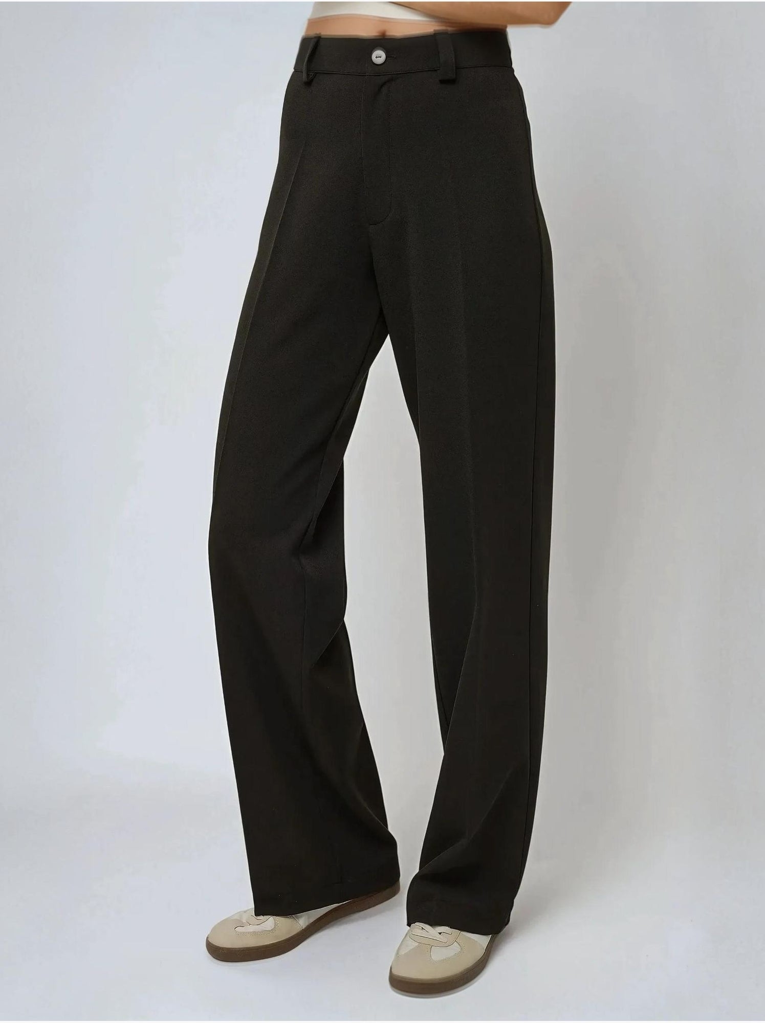 Pantalon droit taille haute - Noir