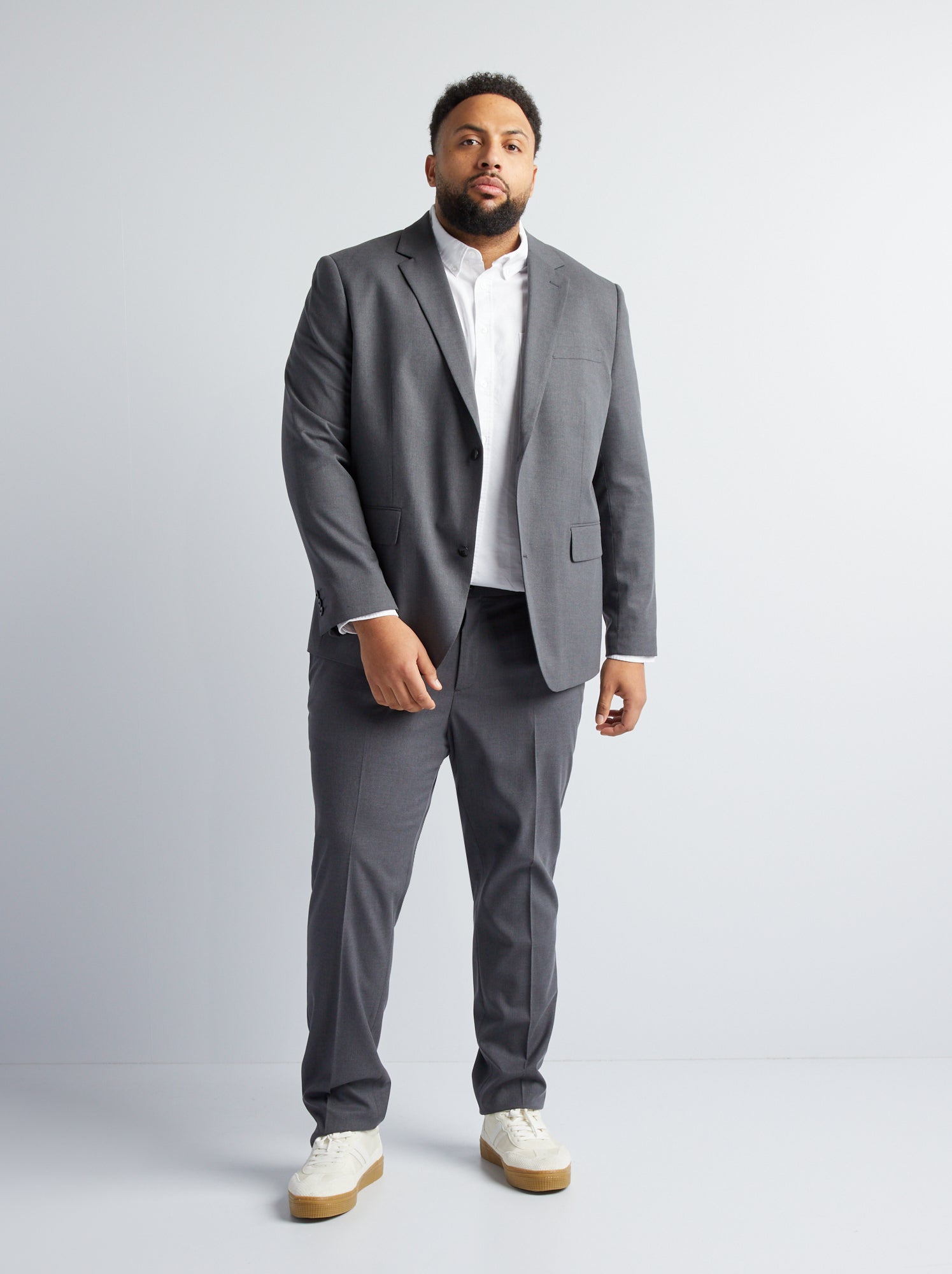 Pantalon en costume slim - Gris