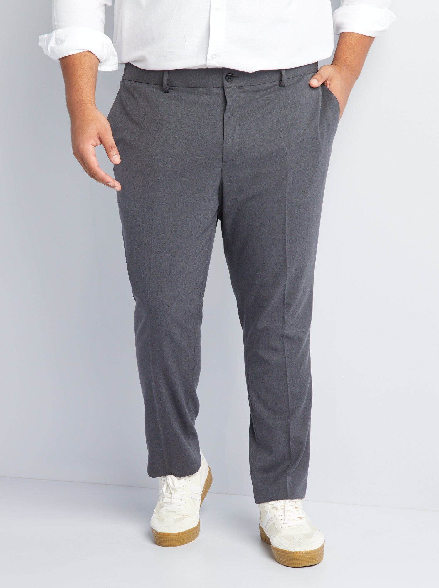Pantalon en costume slim - Gris