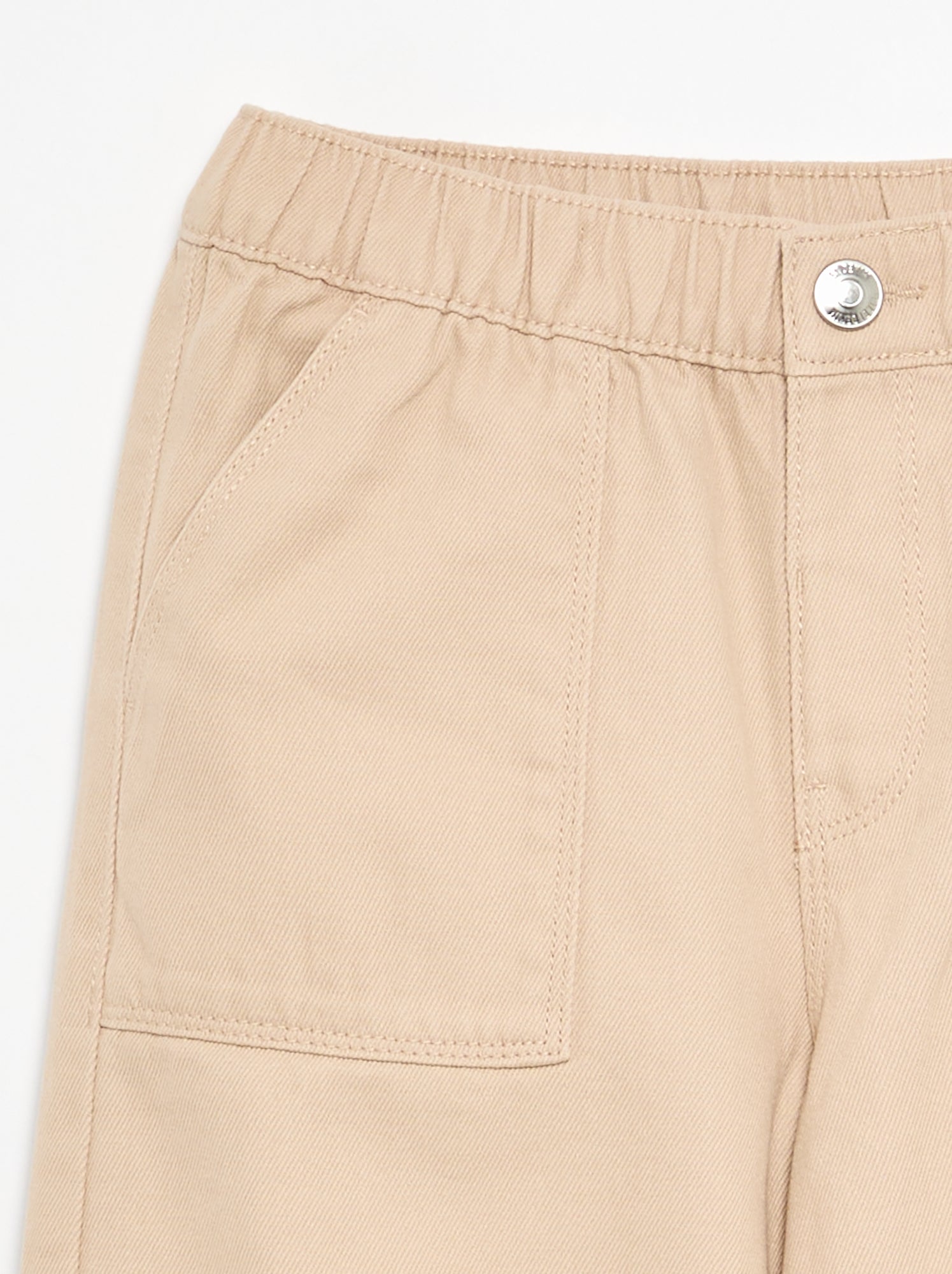 Pantalon en coton - coupe confortable - Beige