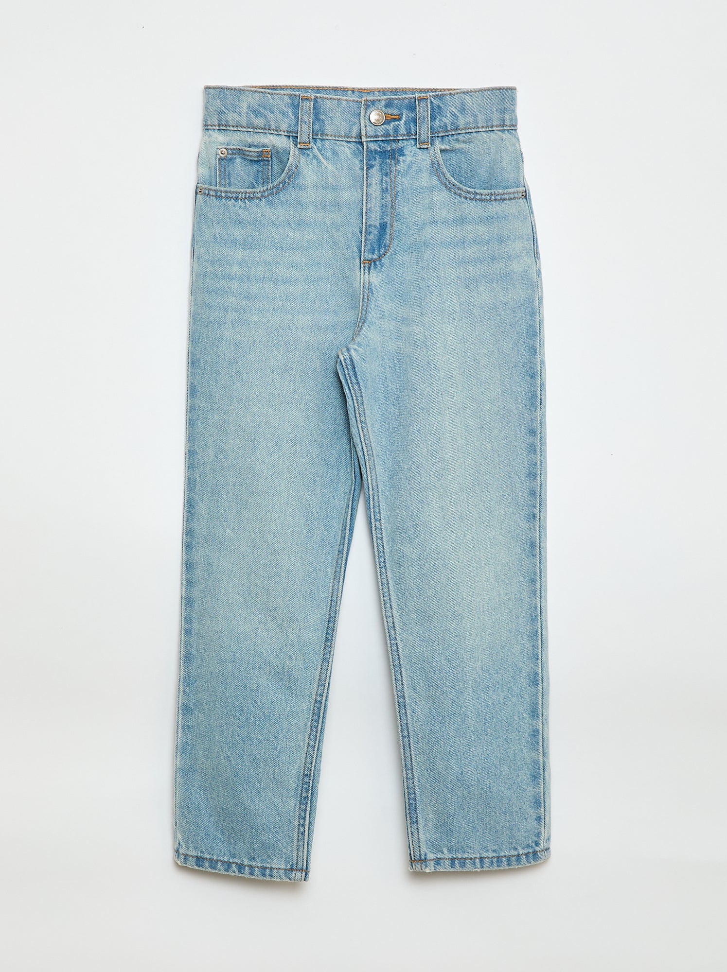 Pantalon en denim à taille haute - Bleu (EOU76_1)