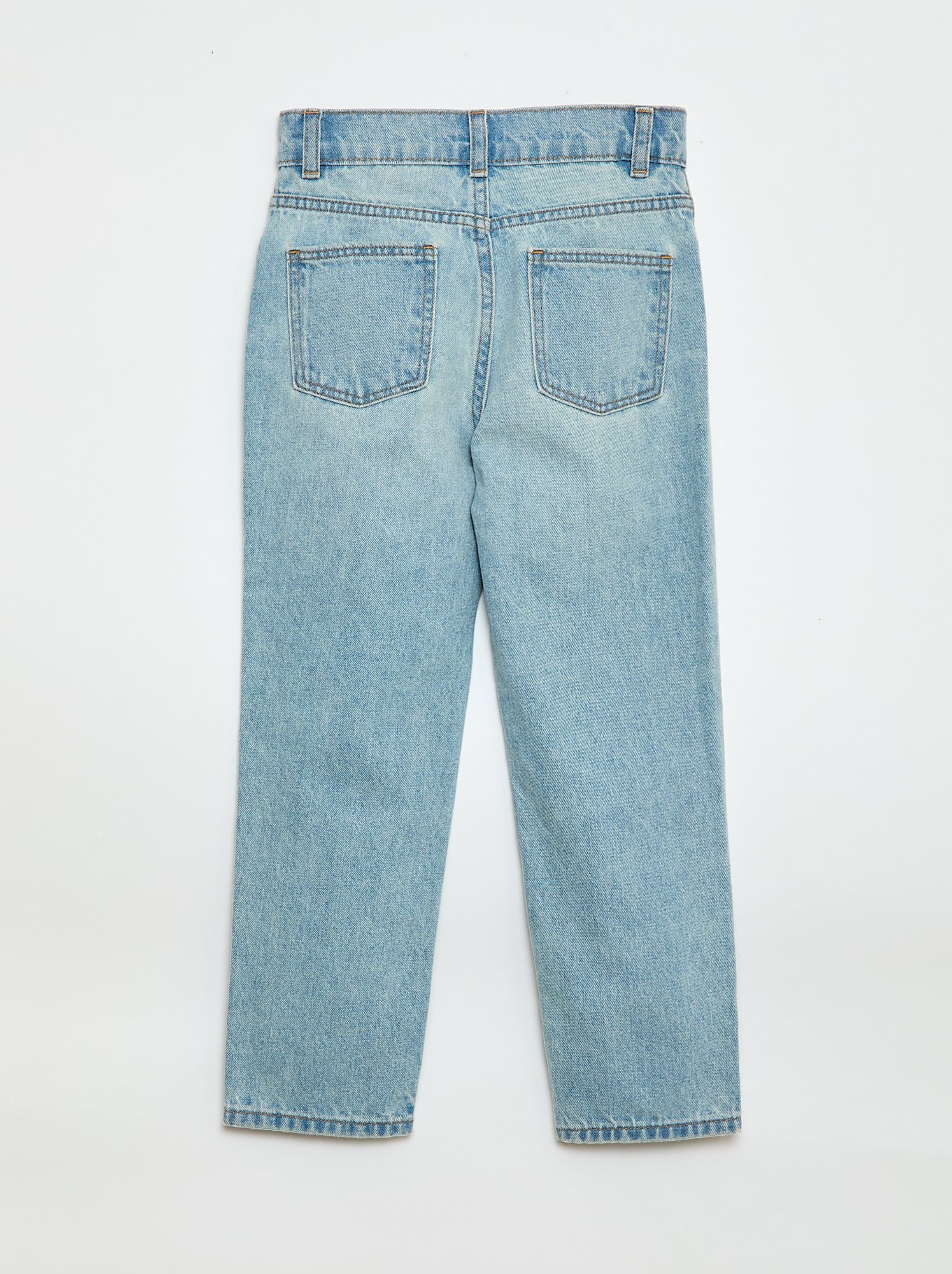 Pantalon en denim à taille haute - Bleu (EOU76_1)