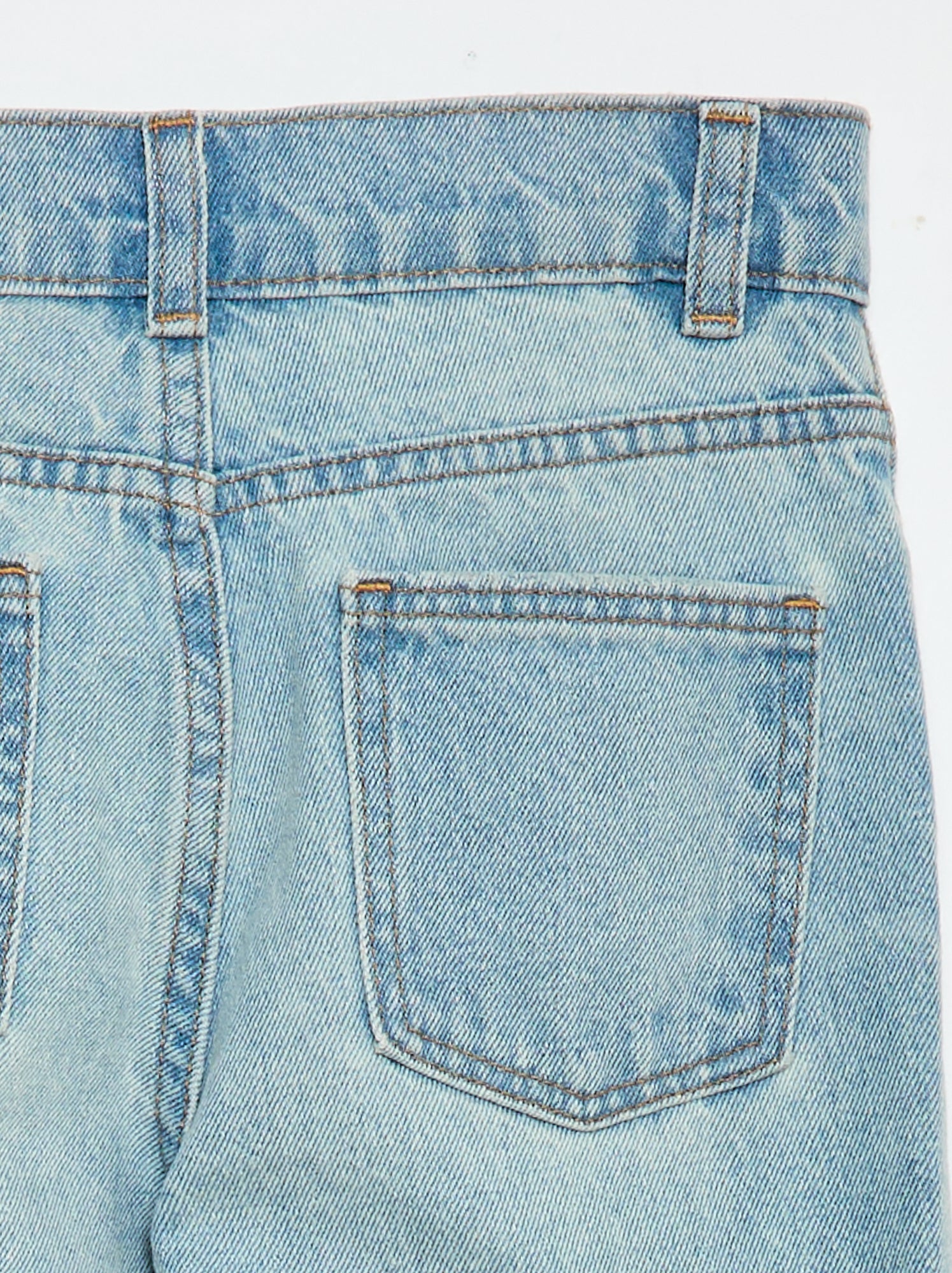 Pantalon en denim à taille haute - Bleu (EOU76_1)