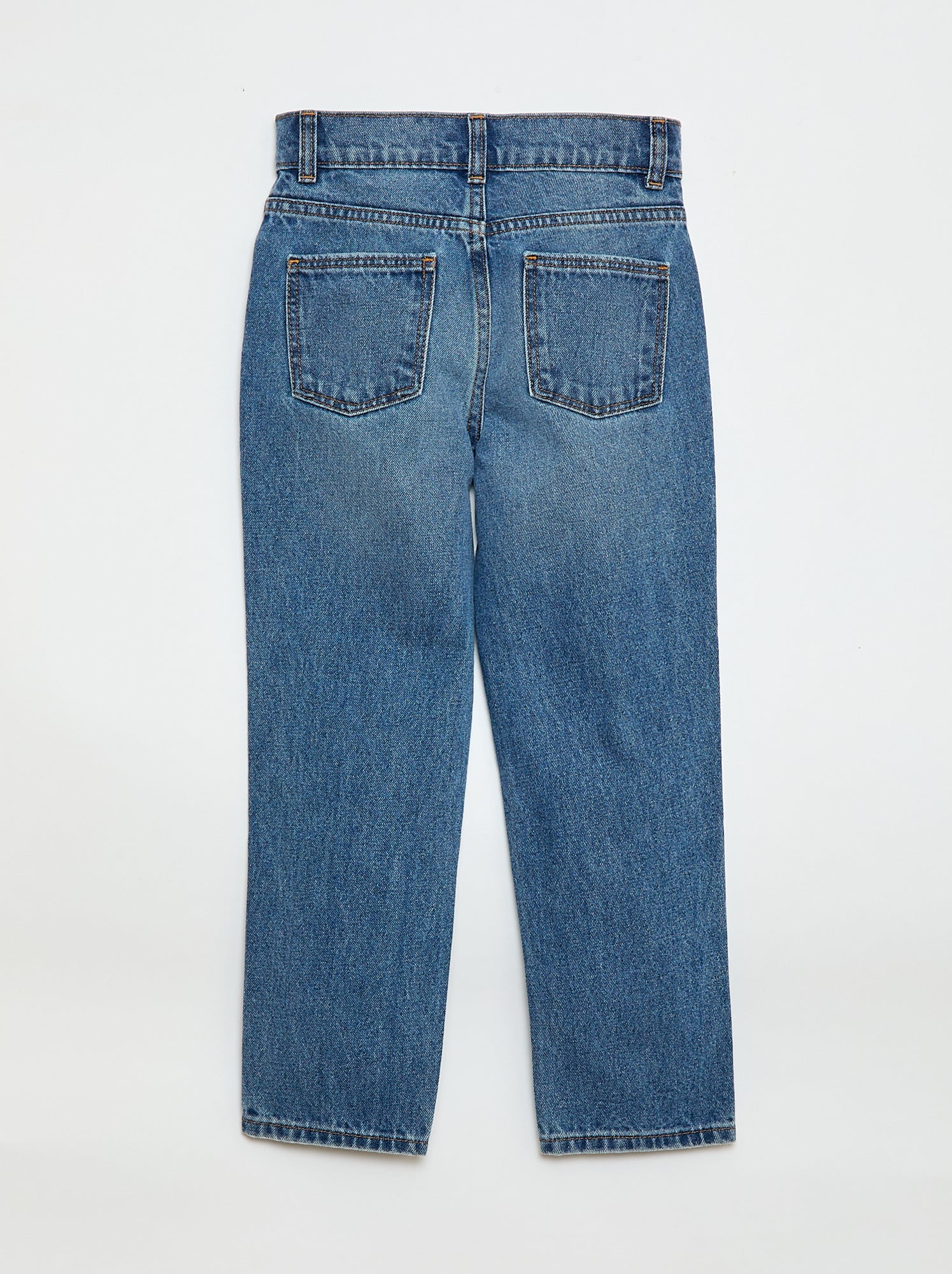 Pantalon en denim à taille haute - Bleu (EOU76_3)