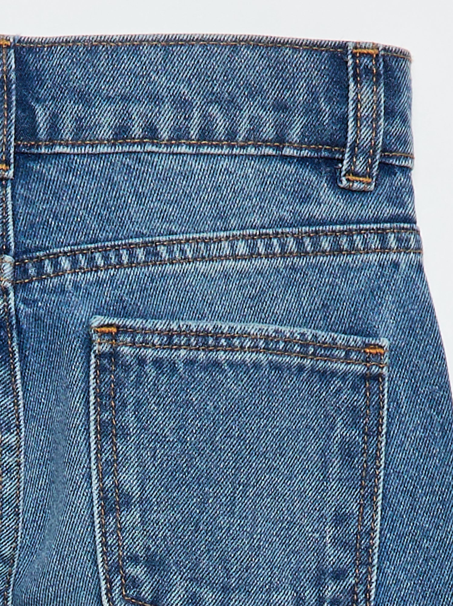 Pantalon en denim à taille haute - Bleu (EOU76_3)