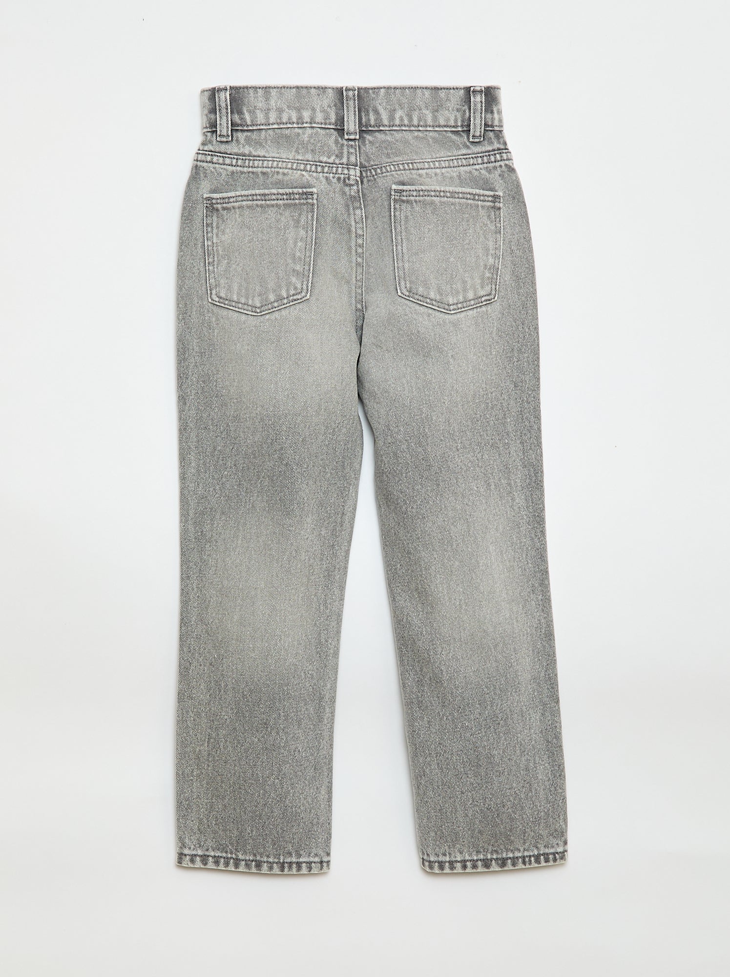 Pantalon en denim à taille haute - Gris