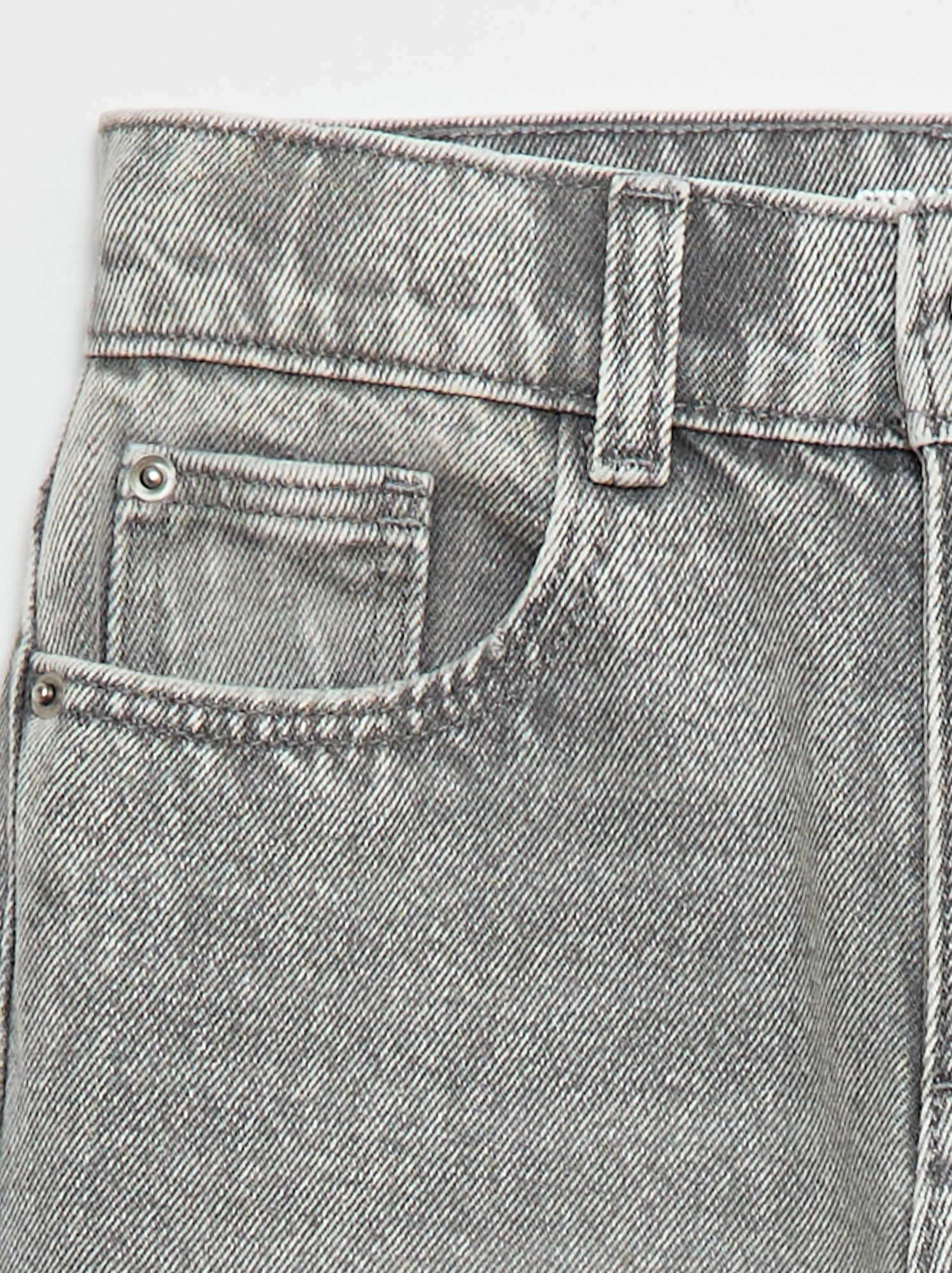Pantalon en denim à taille haute - Gris