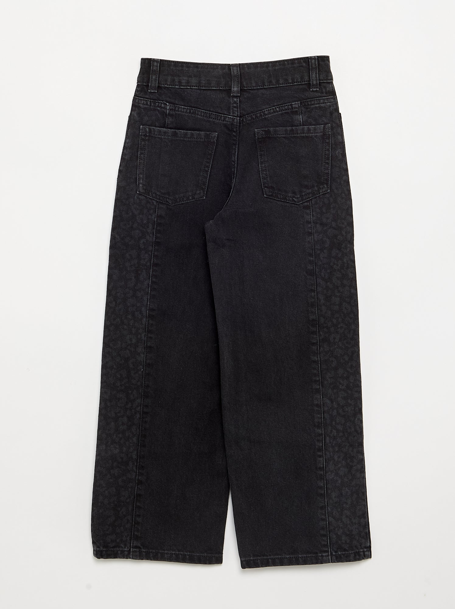 Pantalon en denim avec empiècements imprimés - Noir
