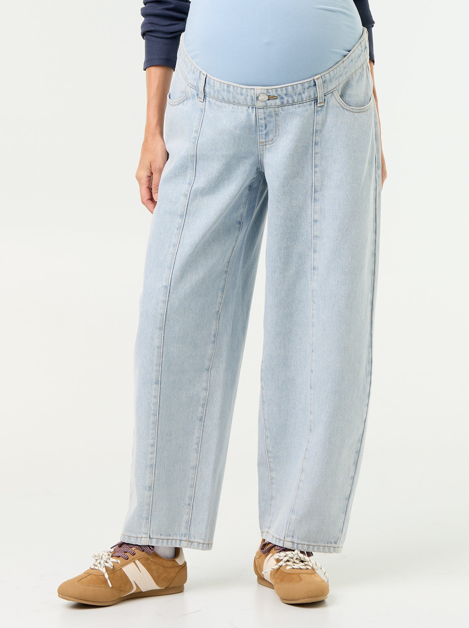 Pantalon en denim de maternité coupe barrel - Bleu (GJM64_6)