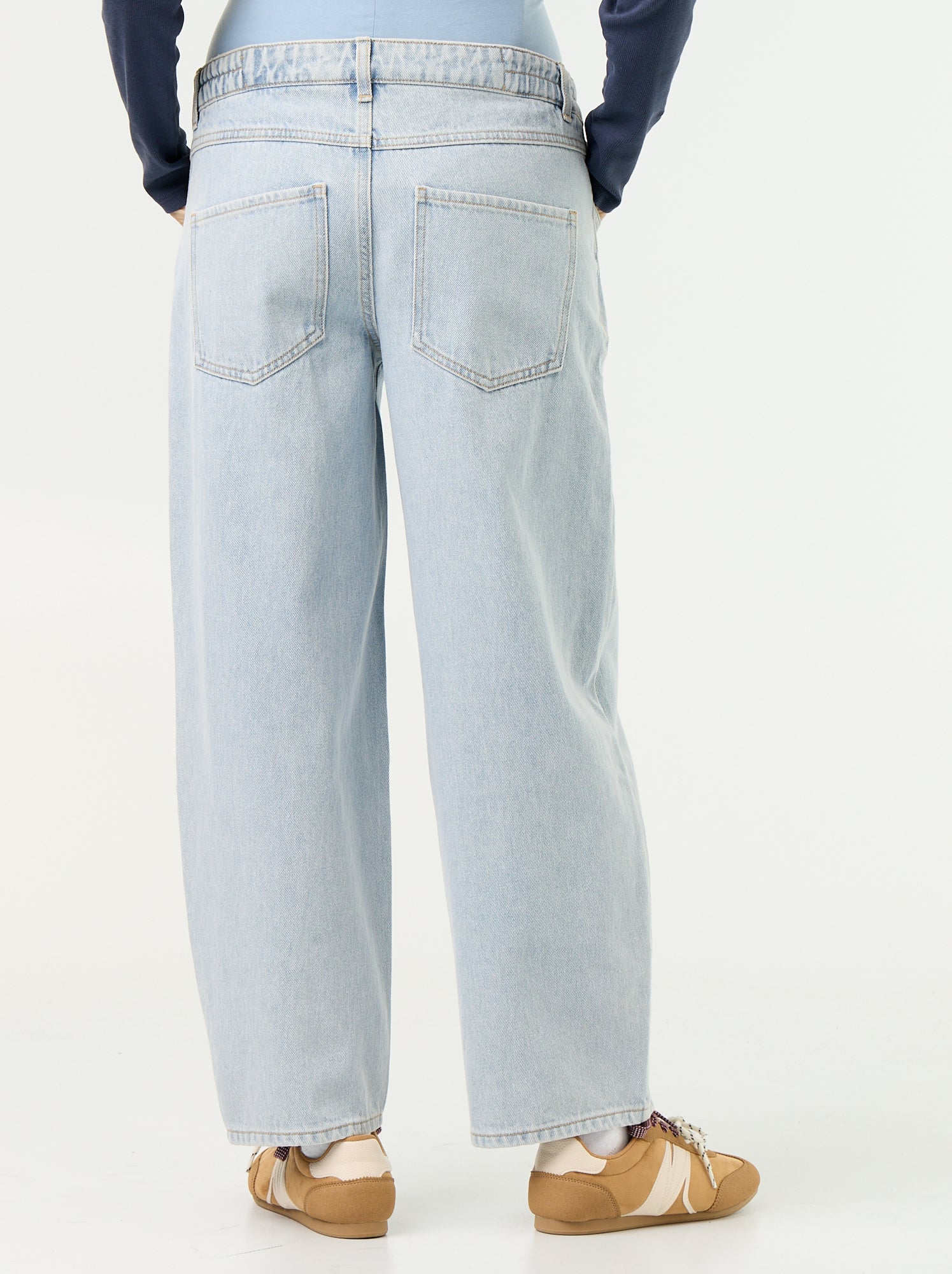 Pantalon en denim de maternité coupe barrel - Bleu (GJM64_6)