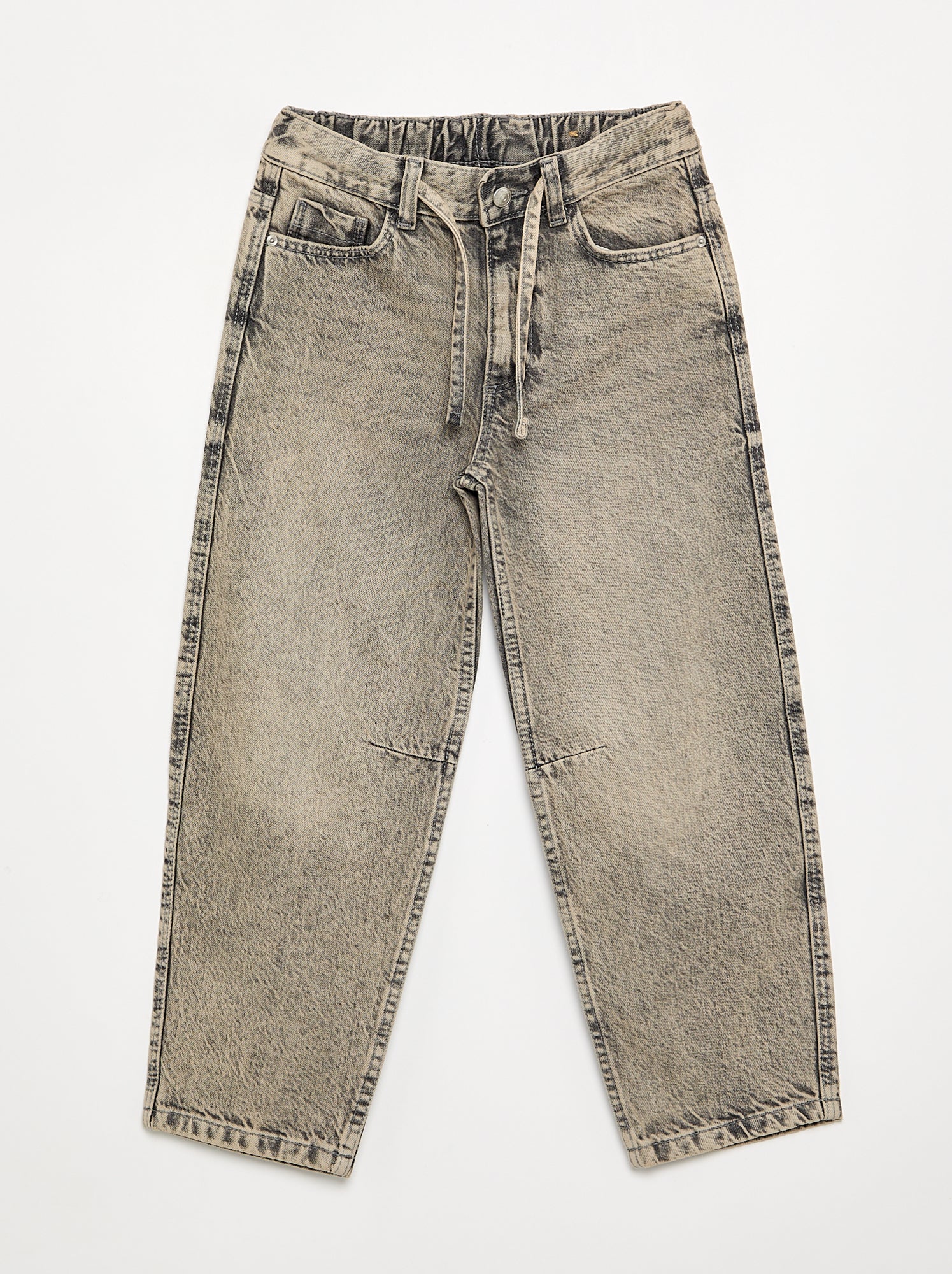 Pantalon en denim forme large - Gris